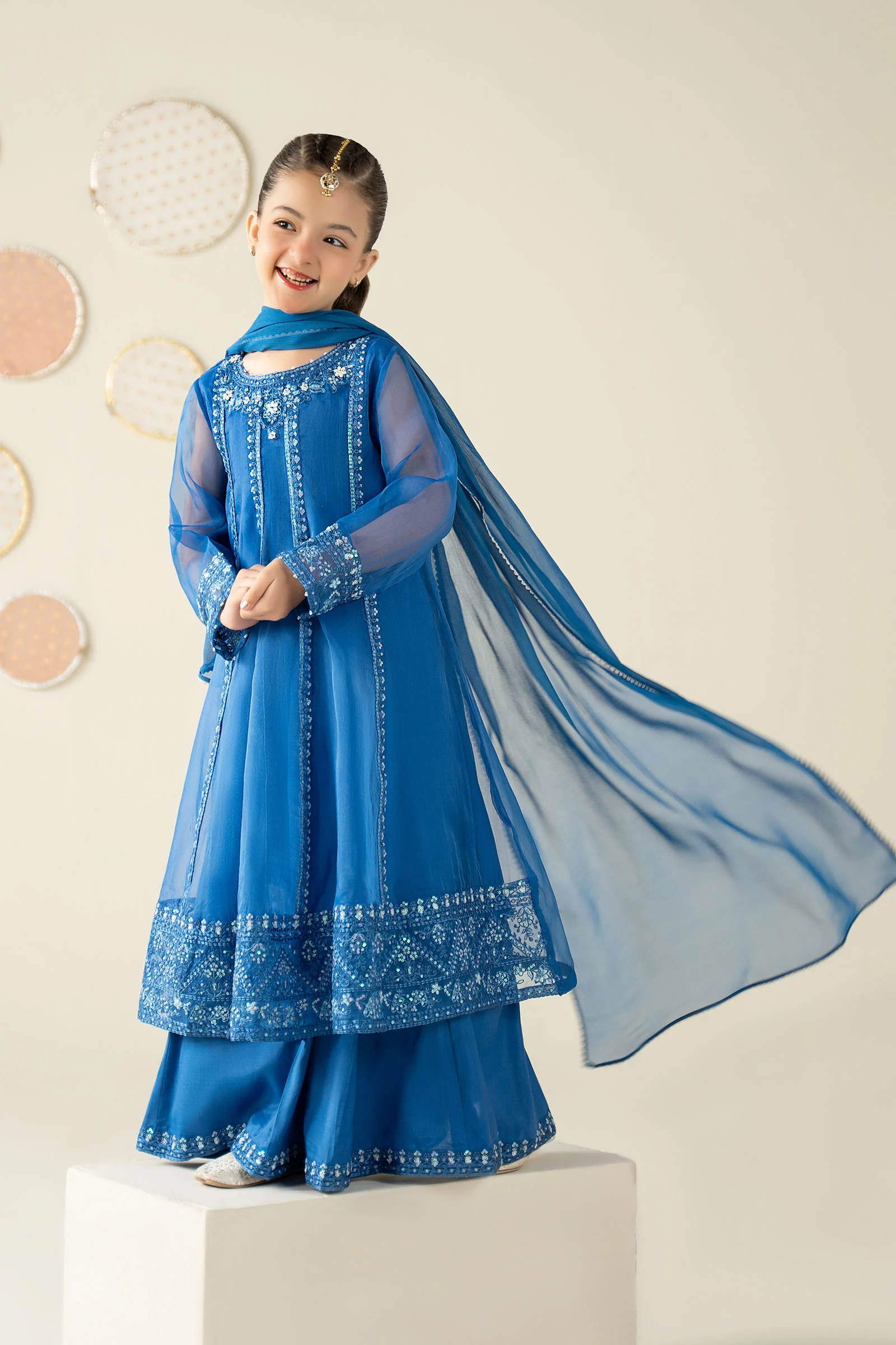 3 Piece Embroidered Organza Suit - Image 8