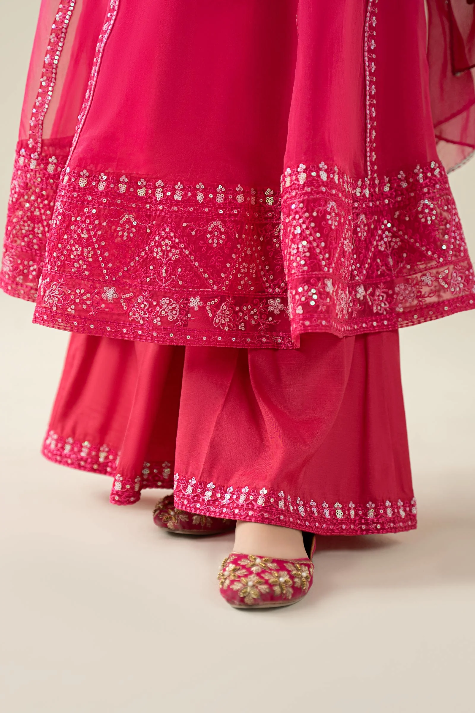 3 Piece Embroidered Organza Suit - Image 6