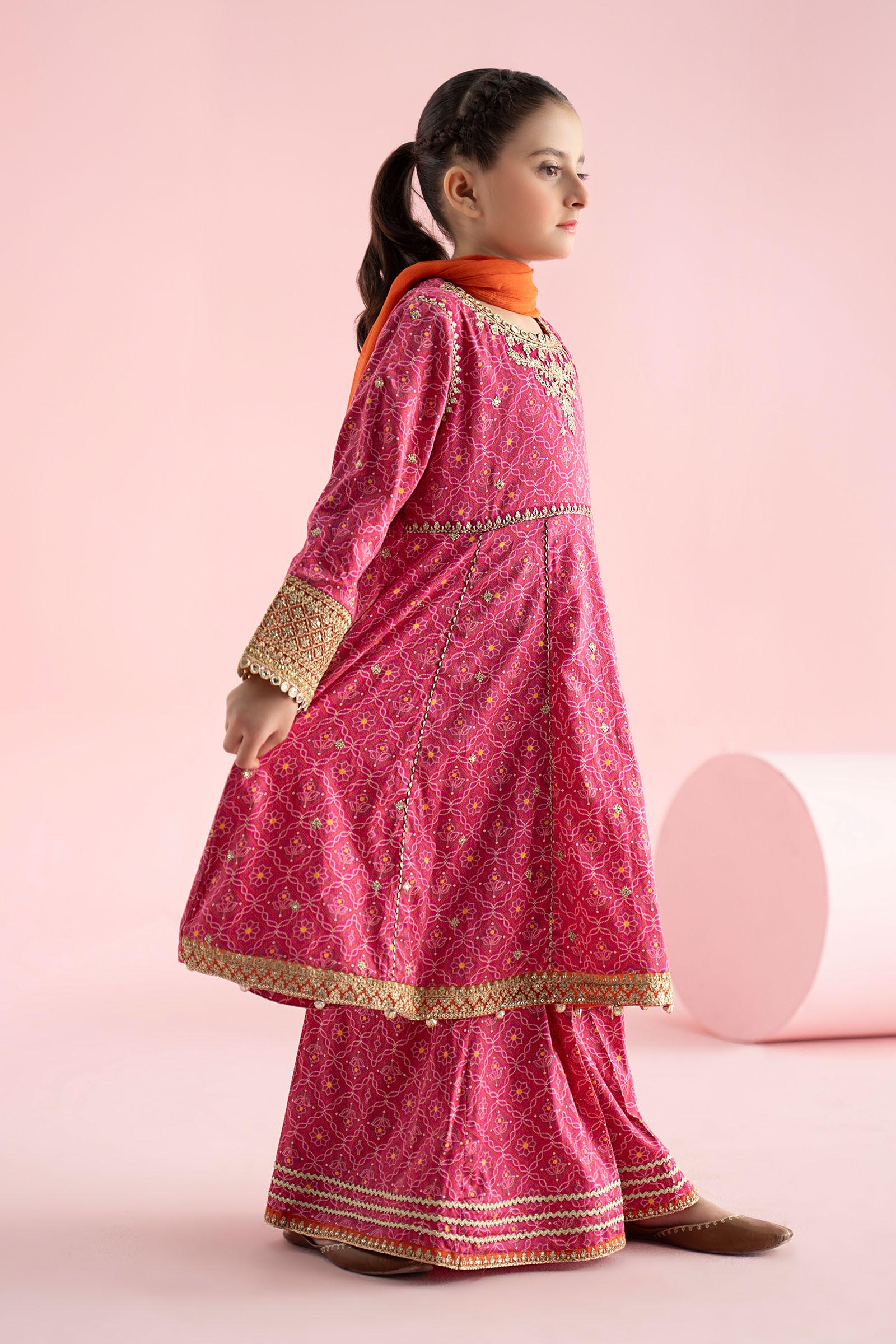 3 Piece Embroidered PK Raw Silk Suit - Image 7