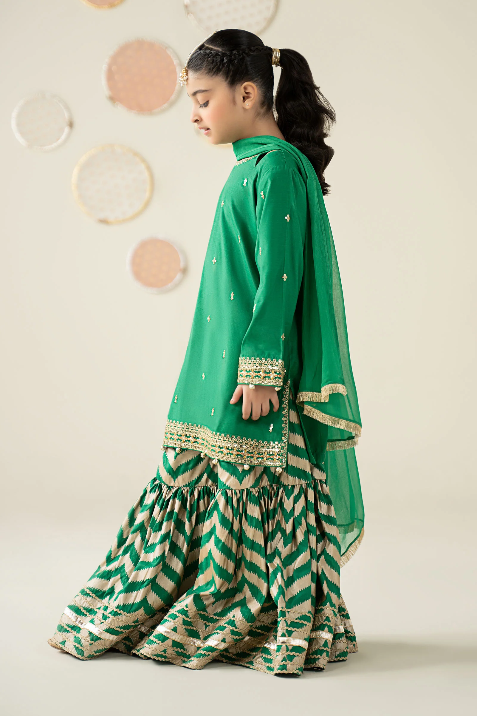 3 Piece Embroidered Raw Silk Suit - Image 6