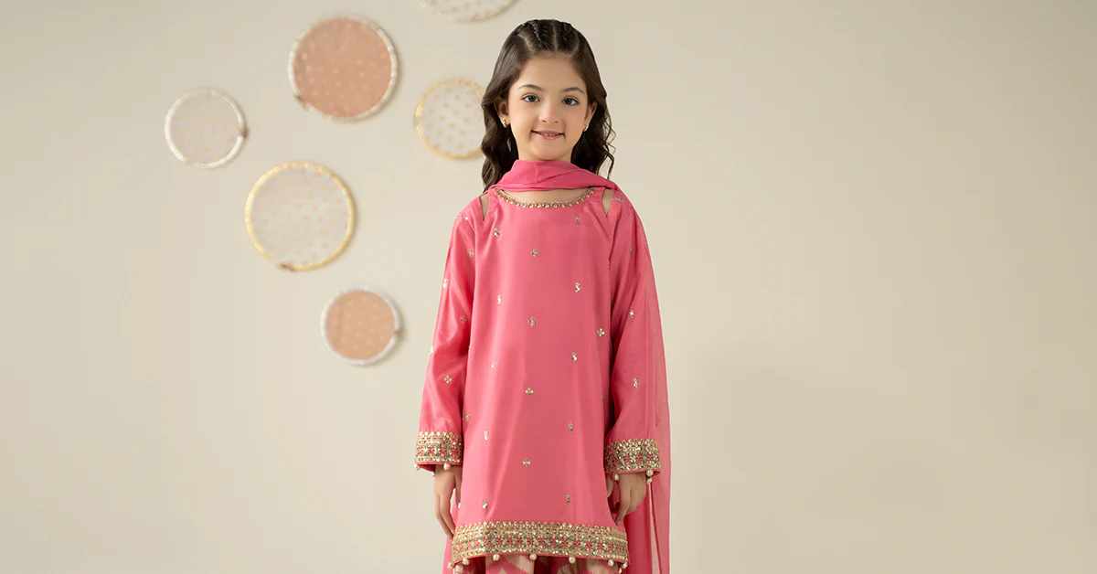3 Piece Embroidered Raw Silk Suit - Image 8
