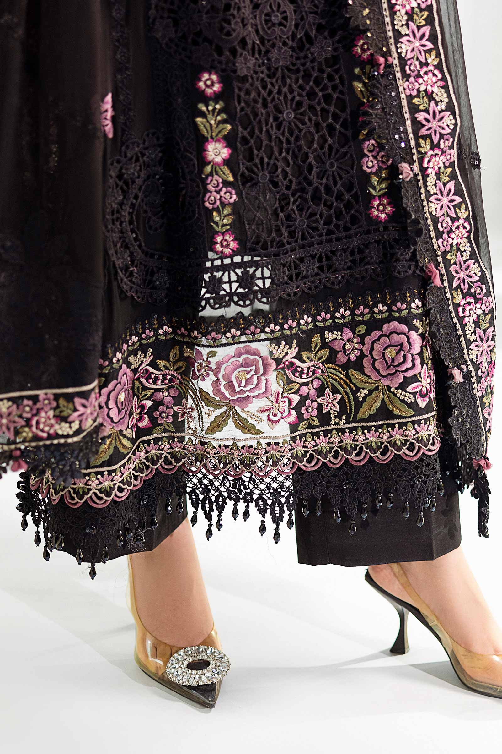 3 Piece Unstitched Embroidered Chiffon Suit | MPC-25-104 - Image 7