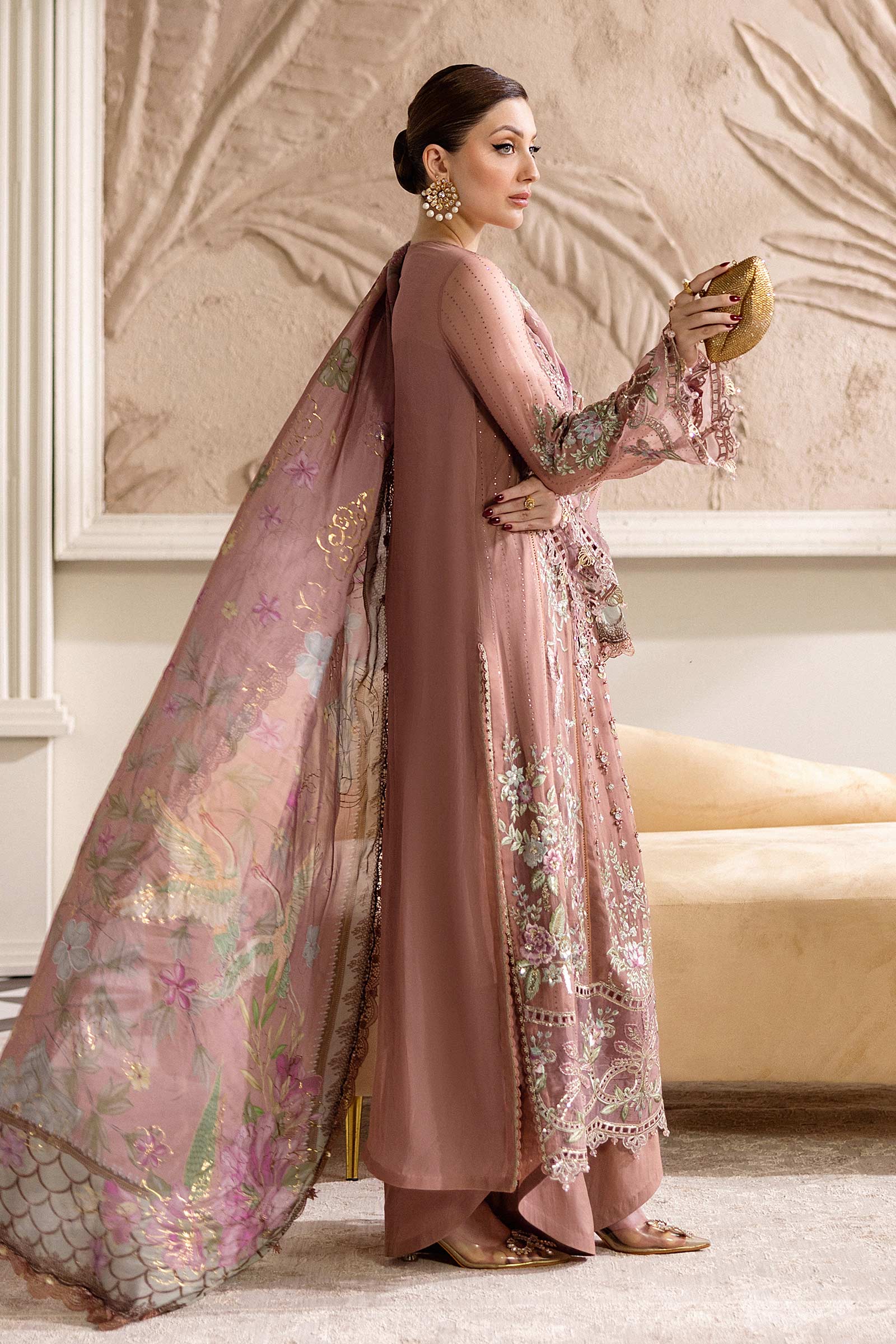 3 Piece Unstitched Embroidered Chiffon Suit | MPC-25-105 - Image 10