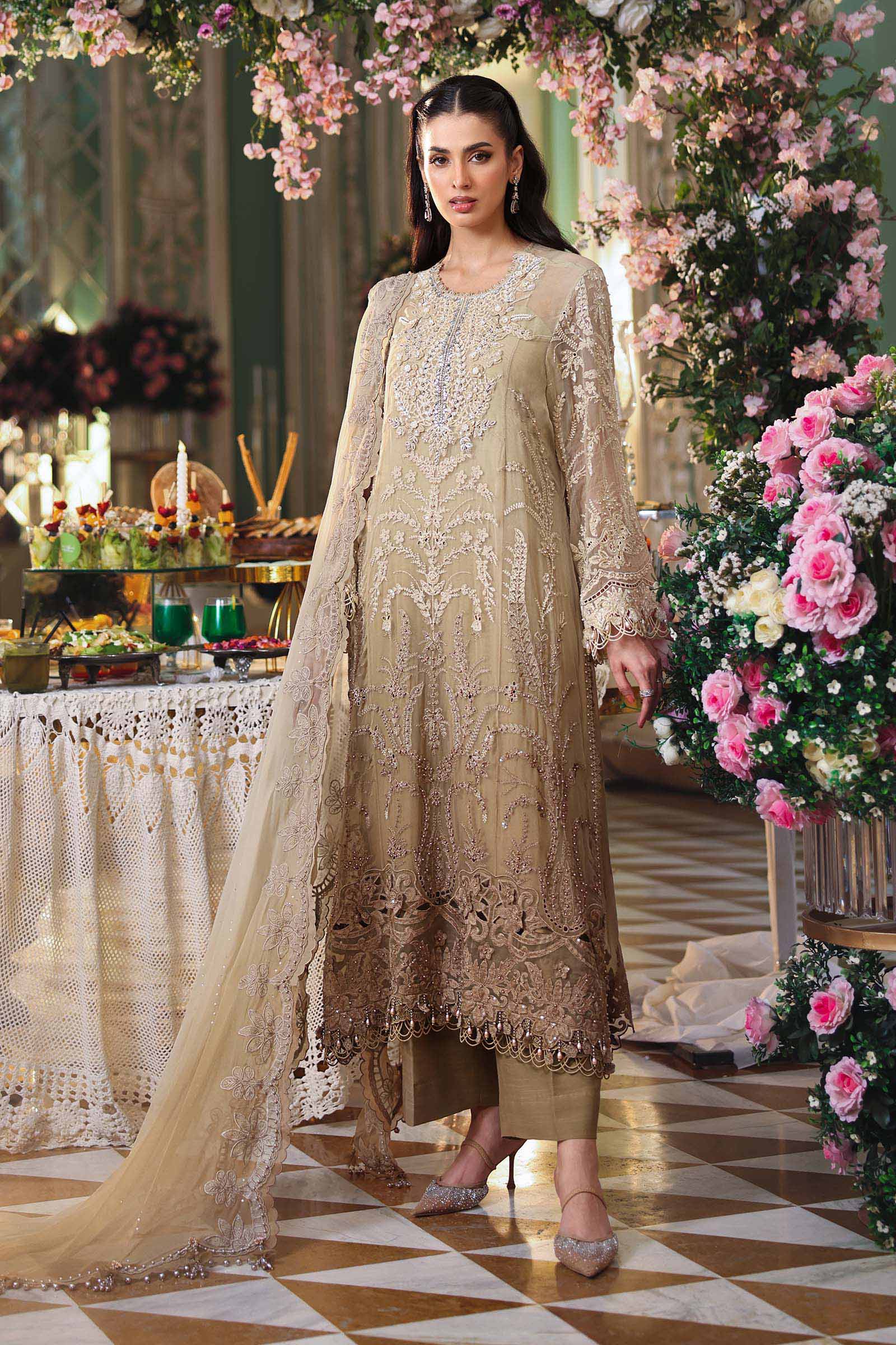 3 Piece Unstitched Embroidered Chiffon Suit - Image 2