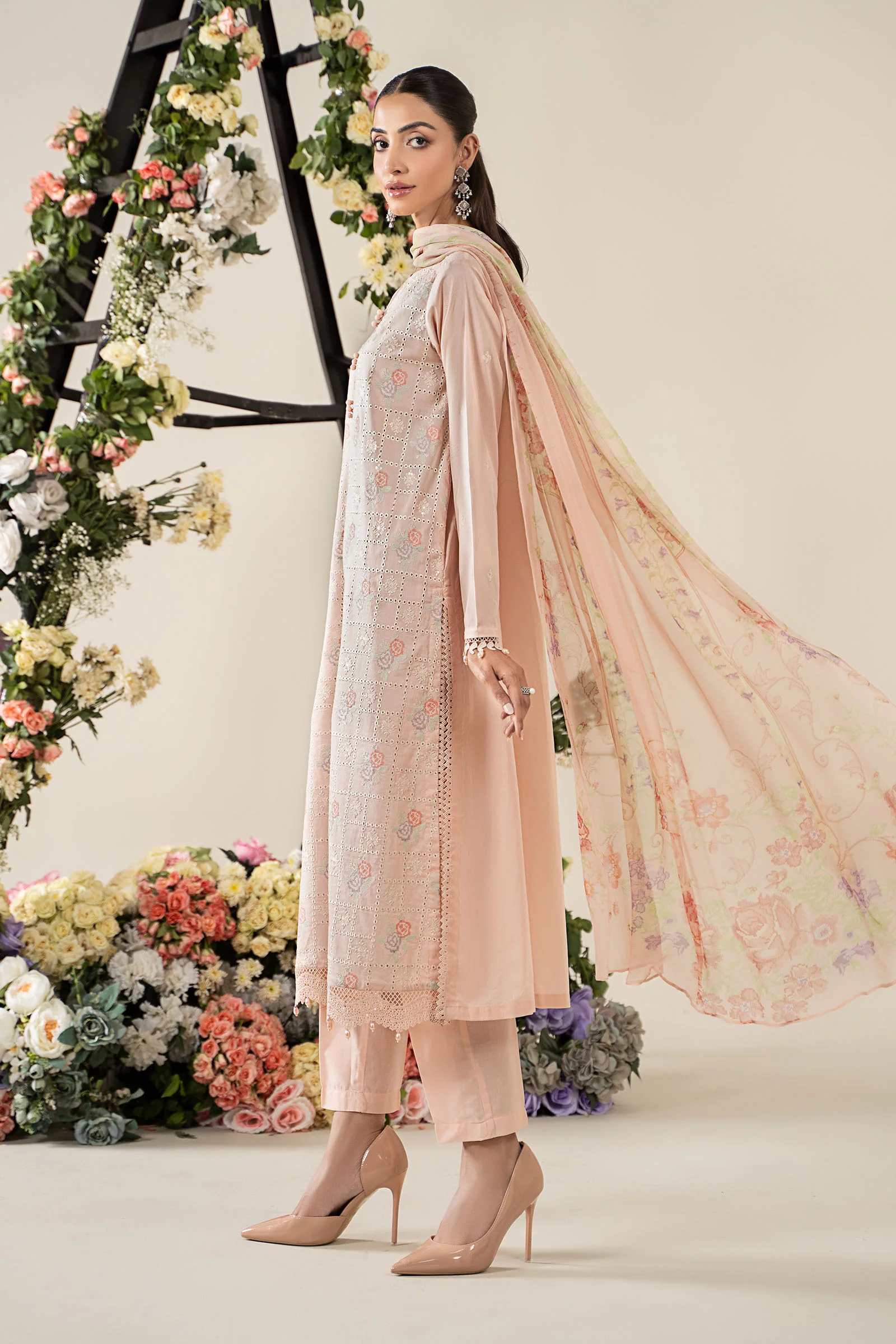 3 Piece Embroidered Lawn Suit | MPS-2601-A - Image 5