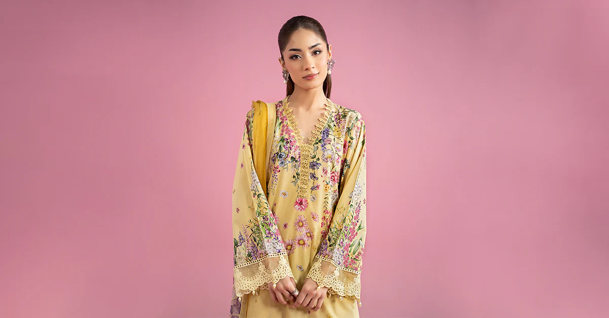 3 Piece Embroidered Lawn Suit | MPS-2603-A - Image 9