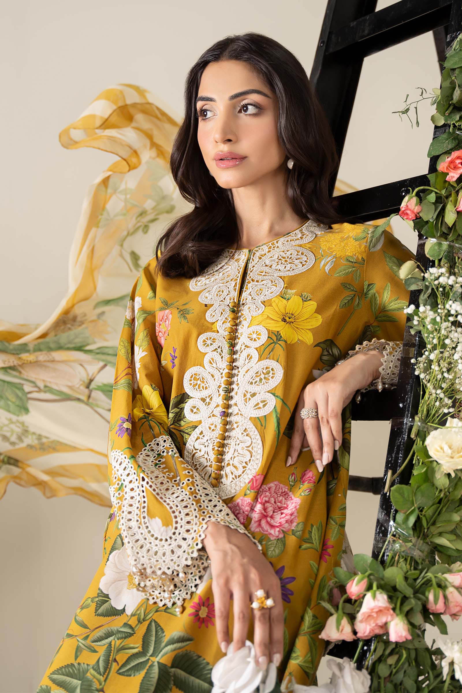 3 Piece Embroidered Lawn Suit | MPS-2604-B - Image 2