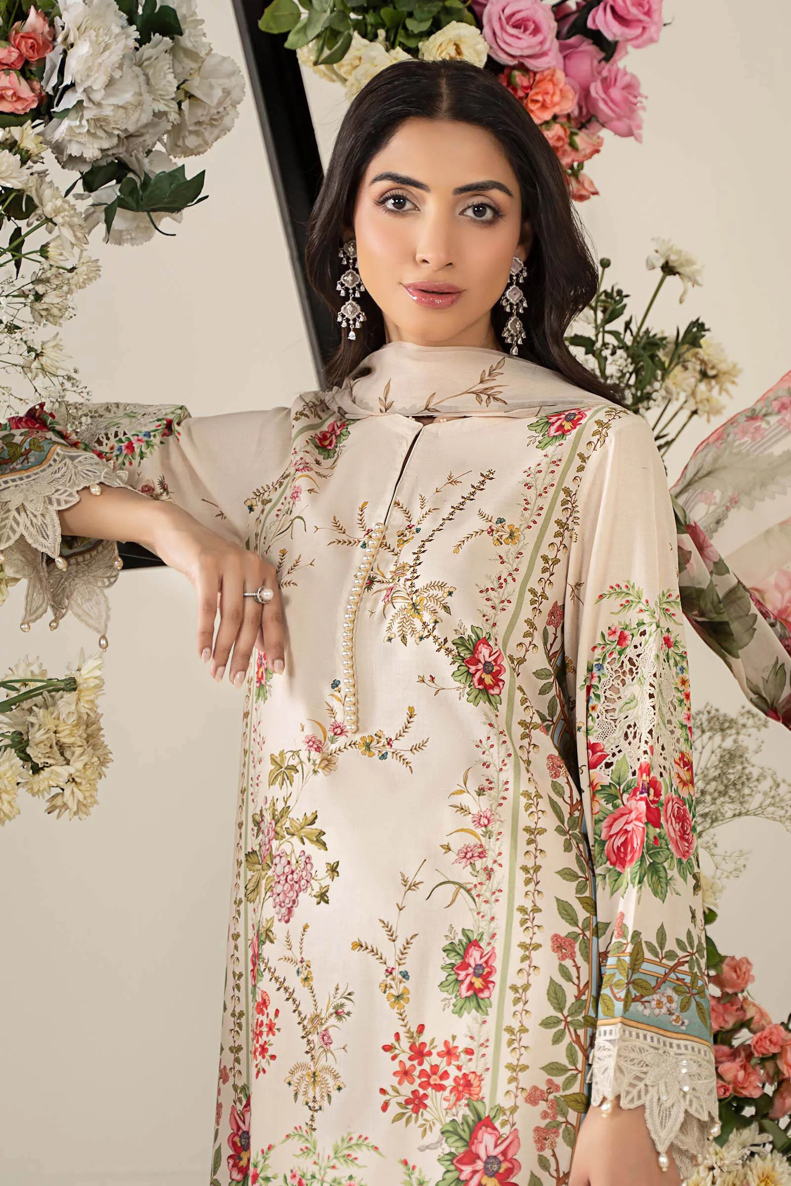 3 Piece Embroidered Lawn Suit | MPS-2605-A - Image 2