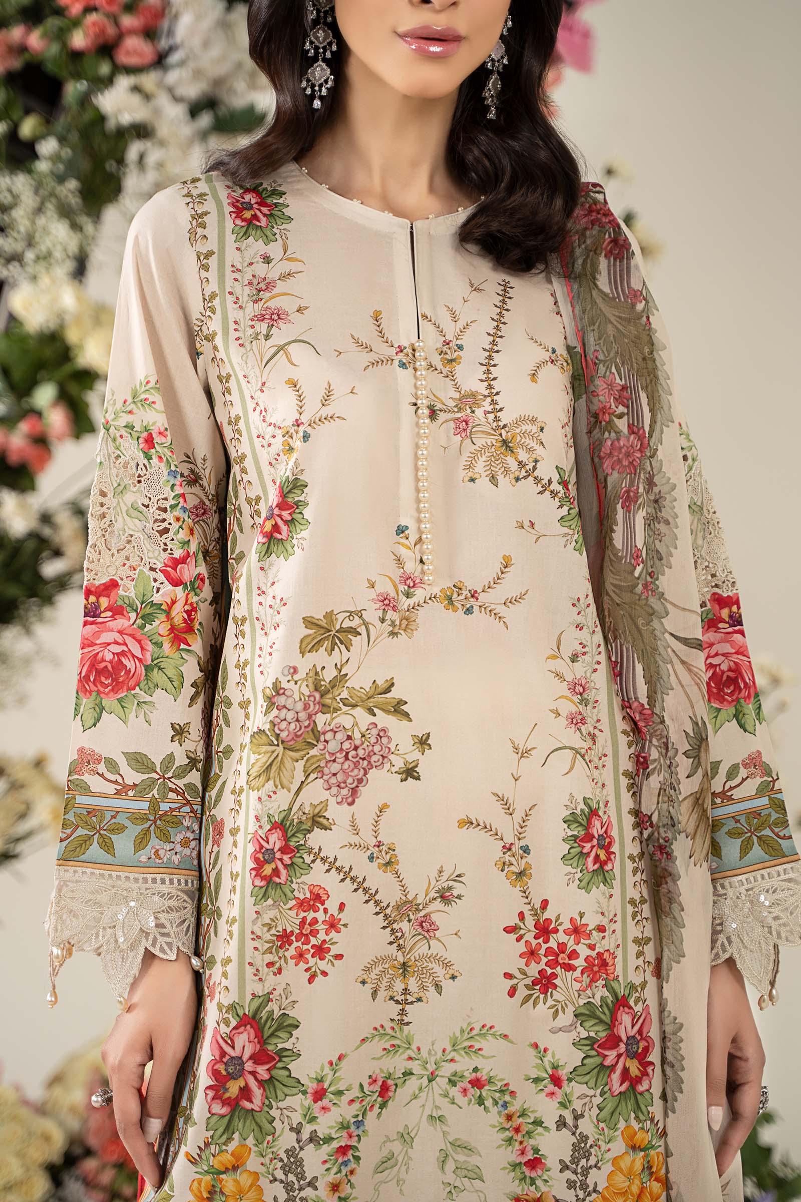 3 Piece Embroidered Lawn Suit | MPS-2605-A - Image 3