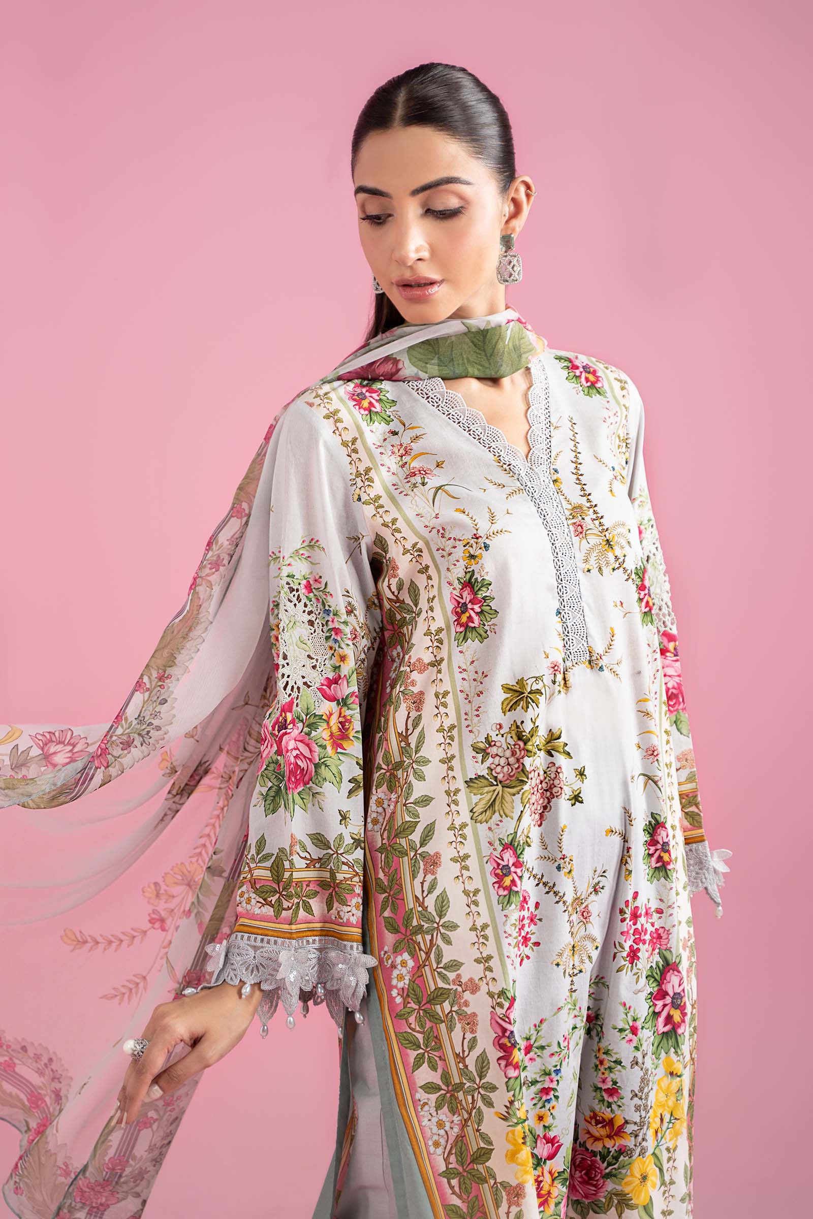 3 Piece Embroidered Lawn Suit | MPS-2605-B - Image 3