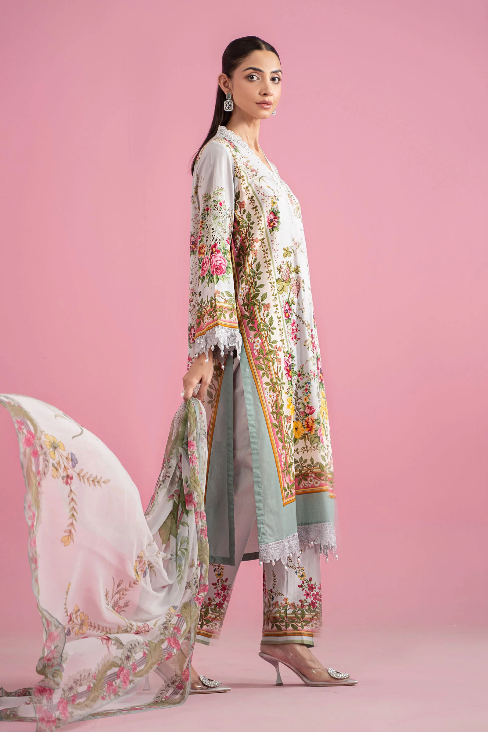 3 Piece Embroidered Lawn Suit | MPS-2605-B - Image 6