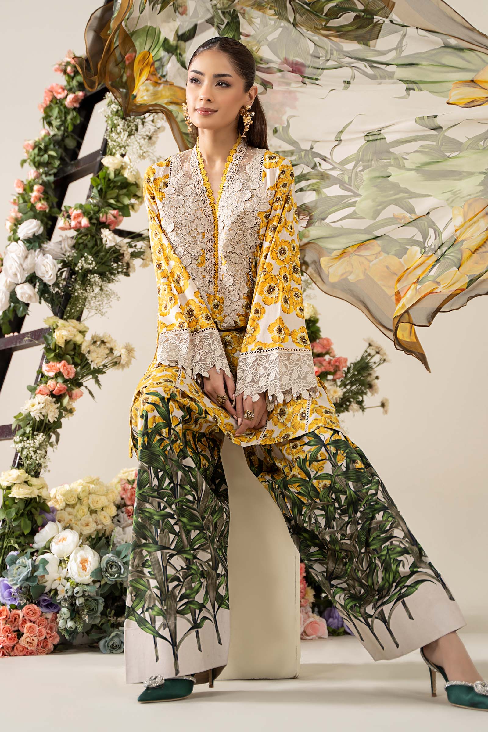 3 Piece Embroidered Lawn Suit | MPS-2606-A - Image 3