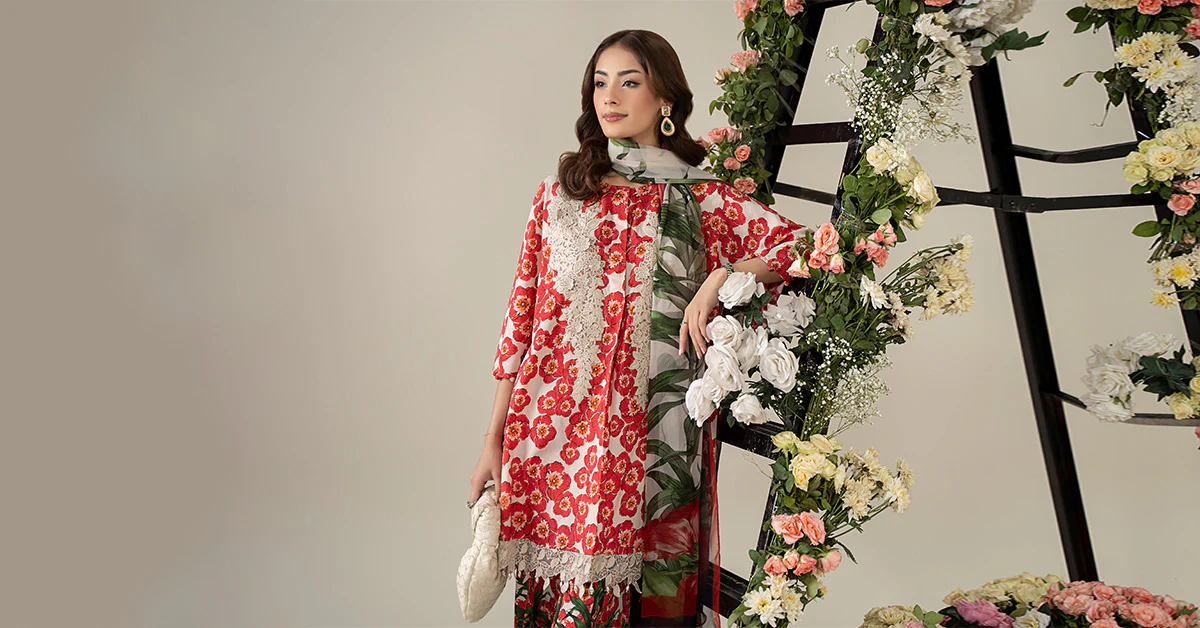 3 Piece Embroidered Lawn Suit | MPS-2606-B - Image 10