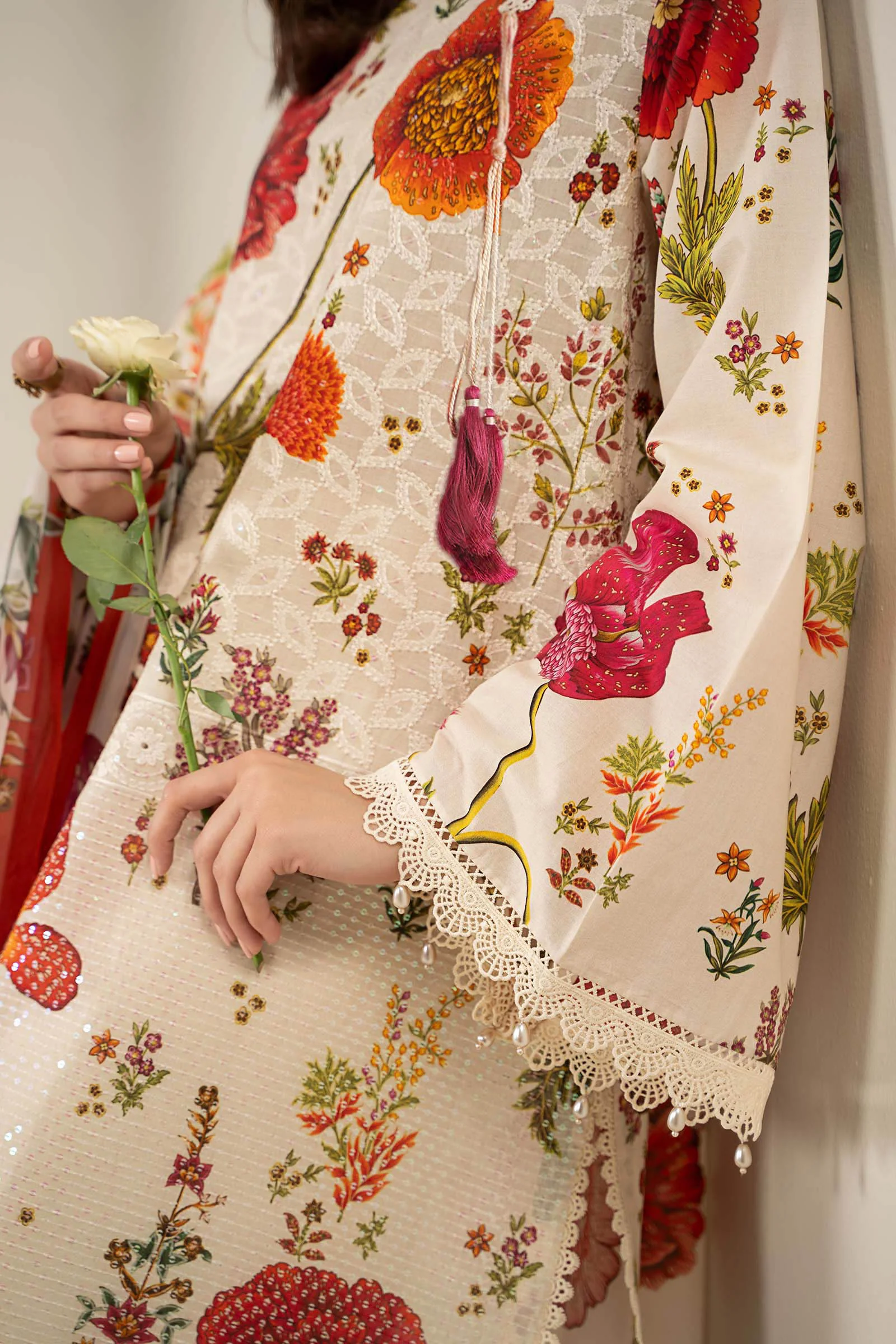 3 Piece Embroidered Lawn Suit | MPS-2607-A - Image 5