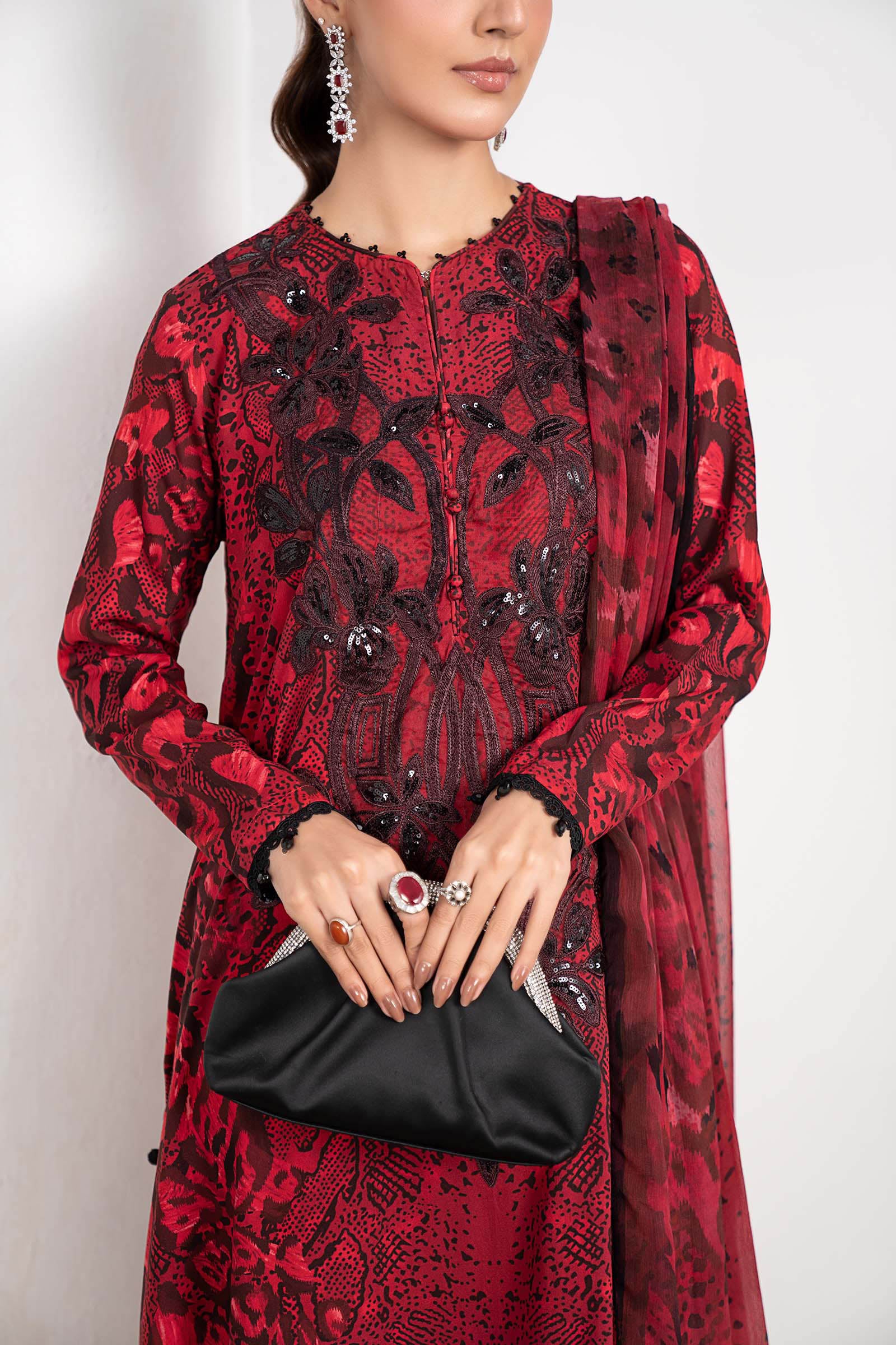 3 Piece Embroidered Linen Suit - Image 3