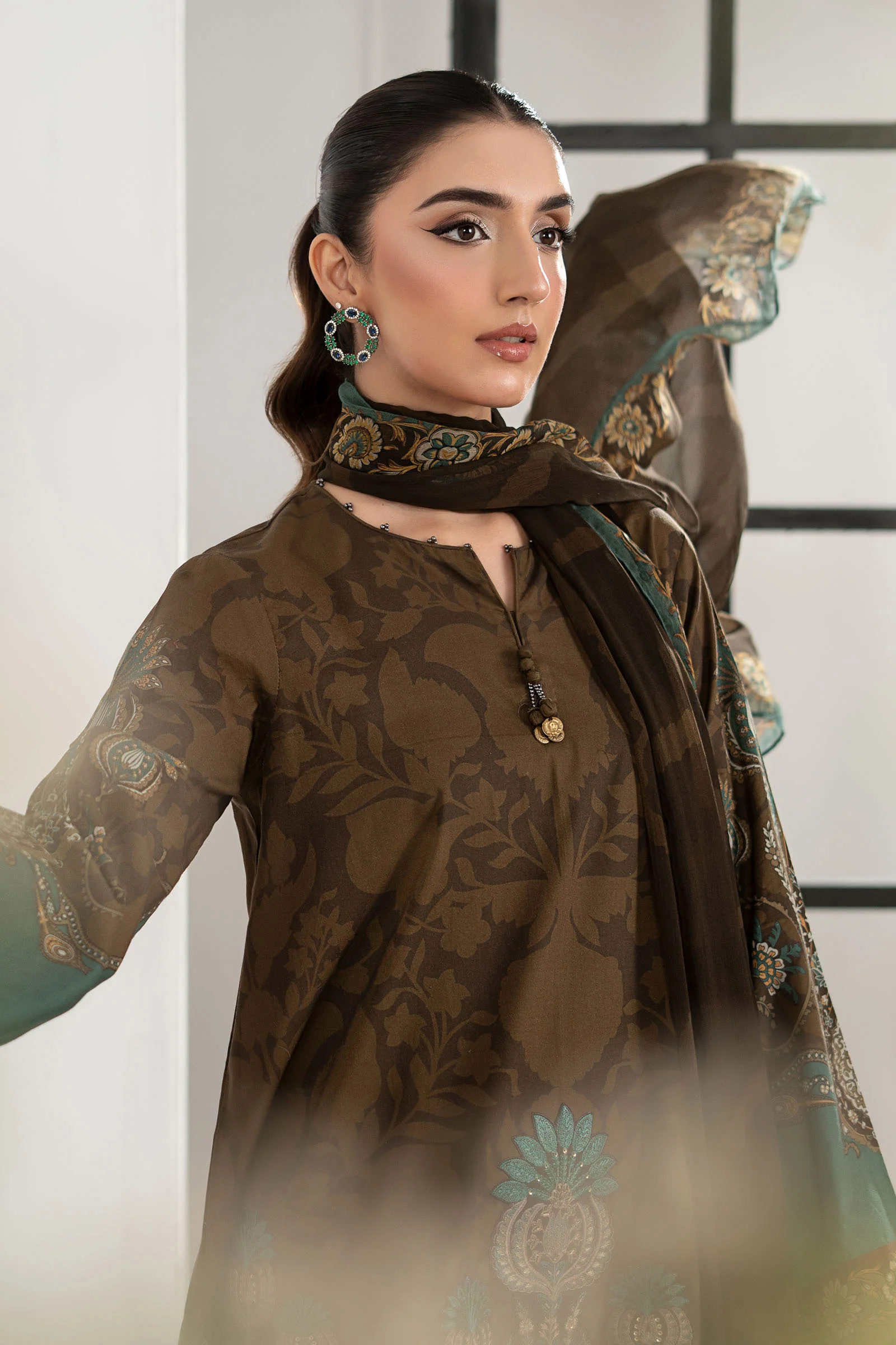 3 Piece Embroidered Cambric Suit - Image 2