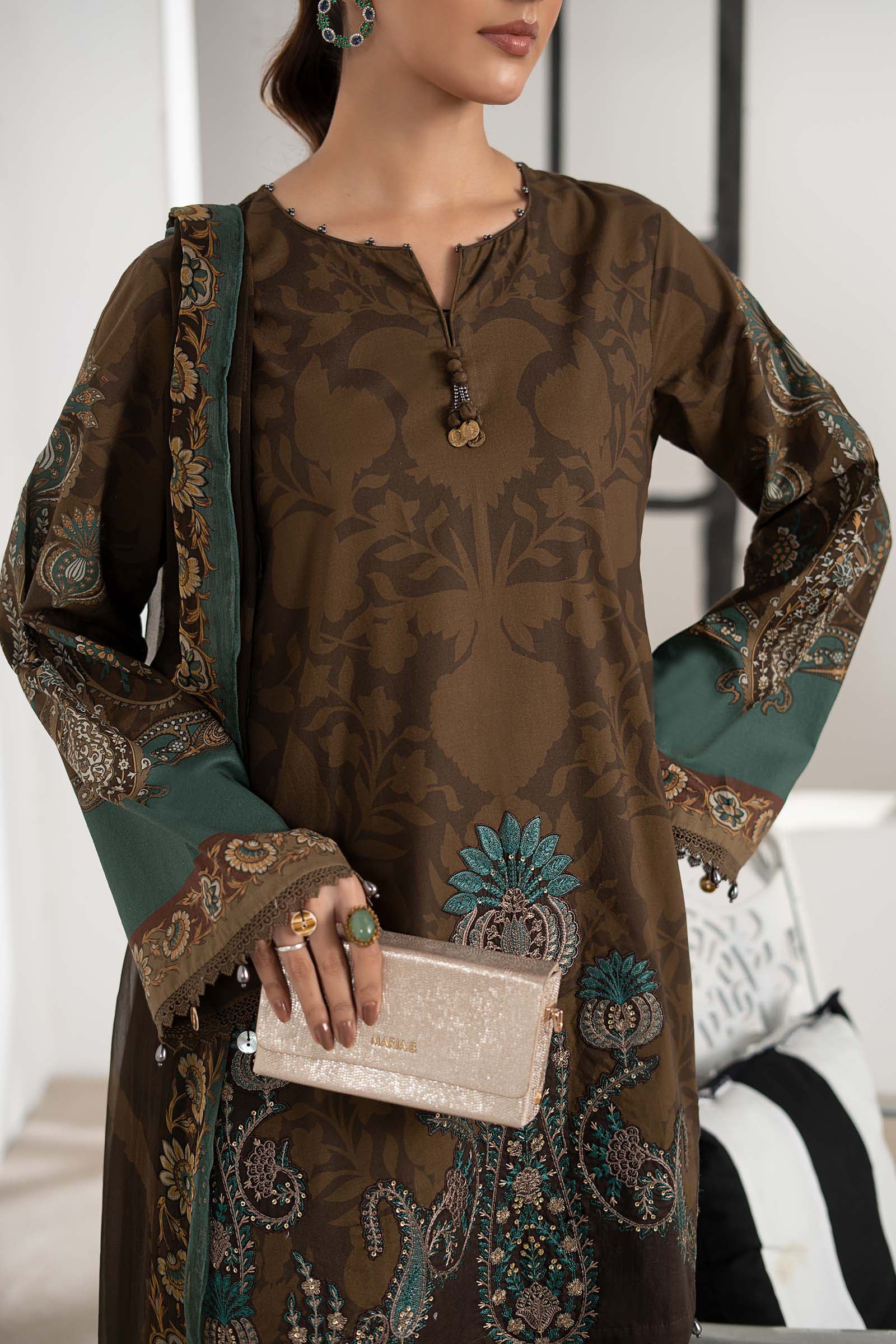 3 Piece Embroidered Cambric Suit - Image 4