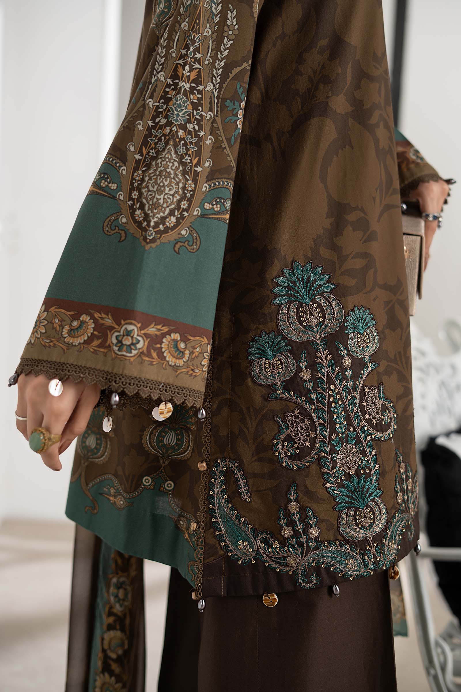3 Piece Embroidered Cambric Suit - Image 5