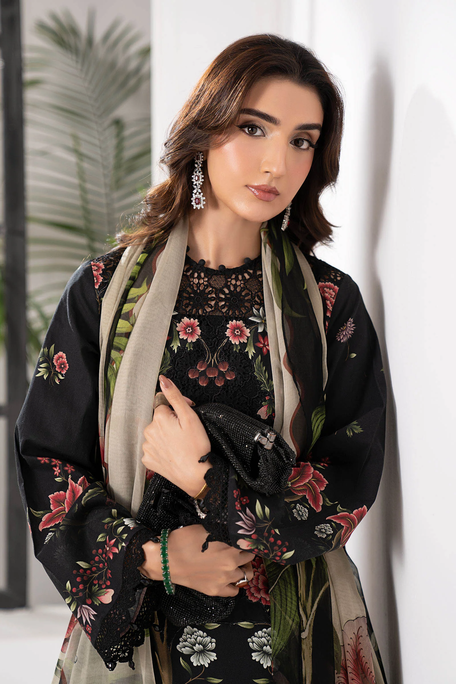3 Piece Embroidered Cambric Suit - Image 3