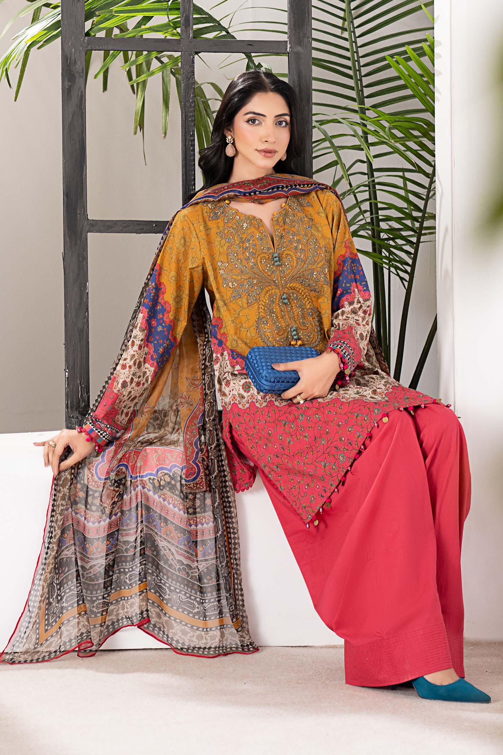3 Piece Embroidered Cambric Suit - Image 3