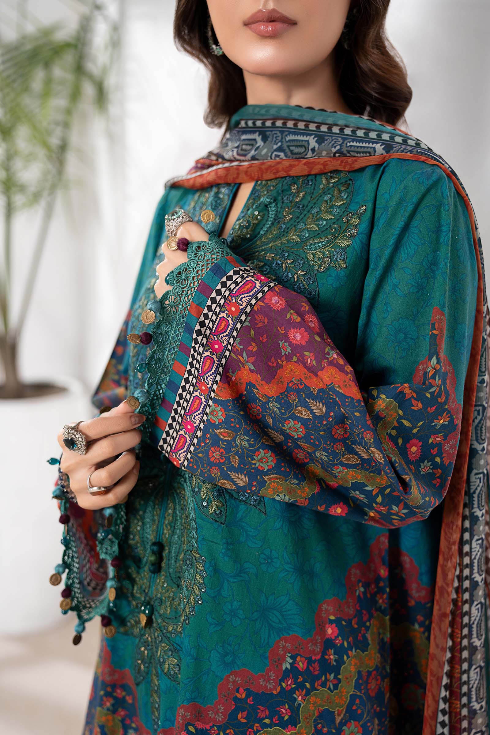3 Piece Embroidered Cambric Suit - Image 3