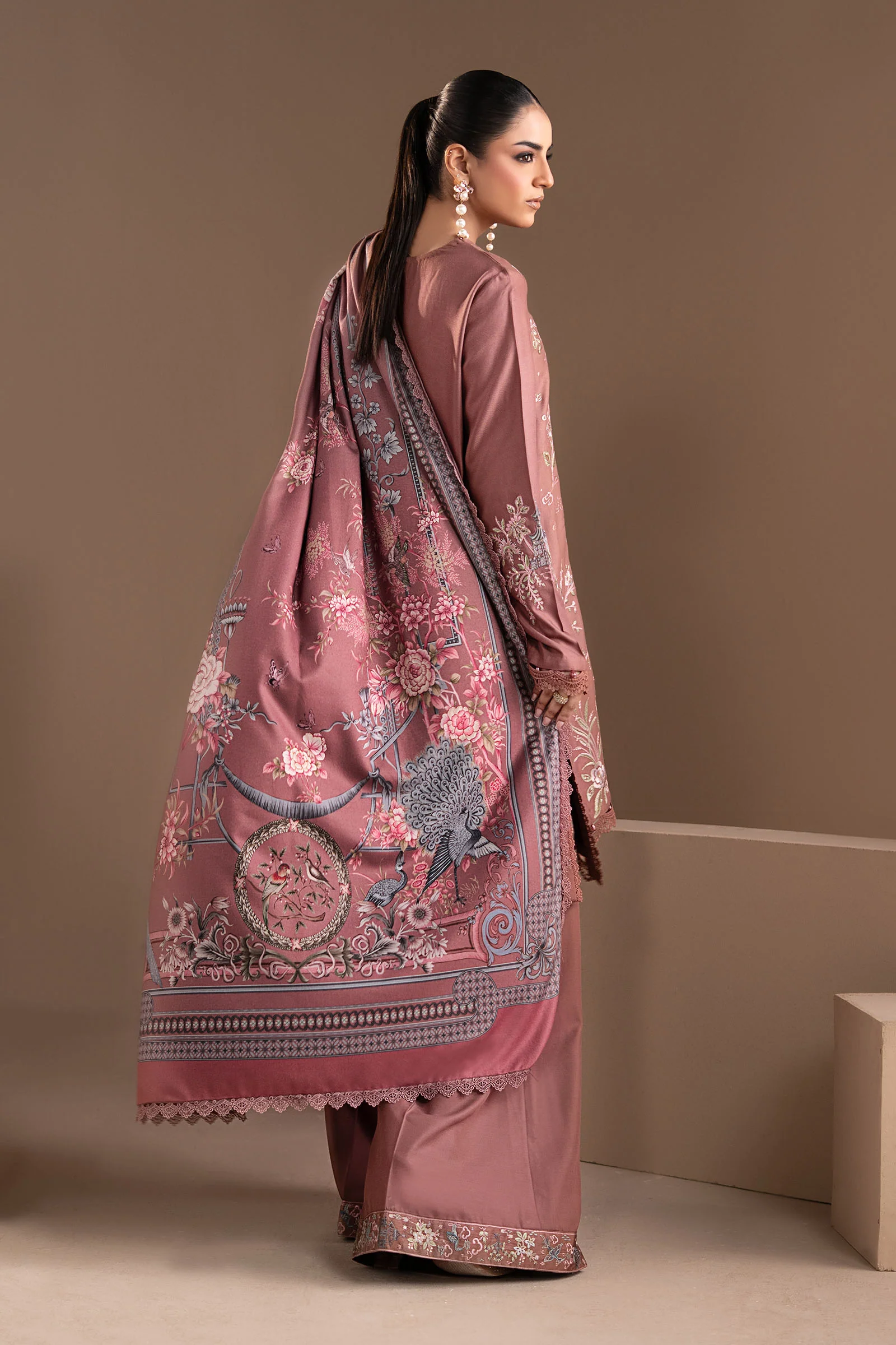 3 Piece Embroidered Twill Linen Suit - Image 6