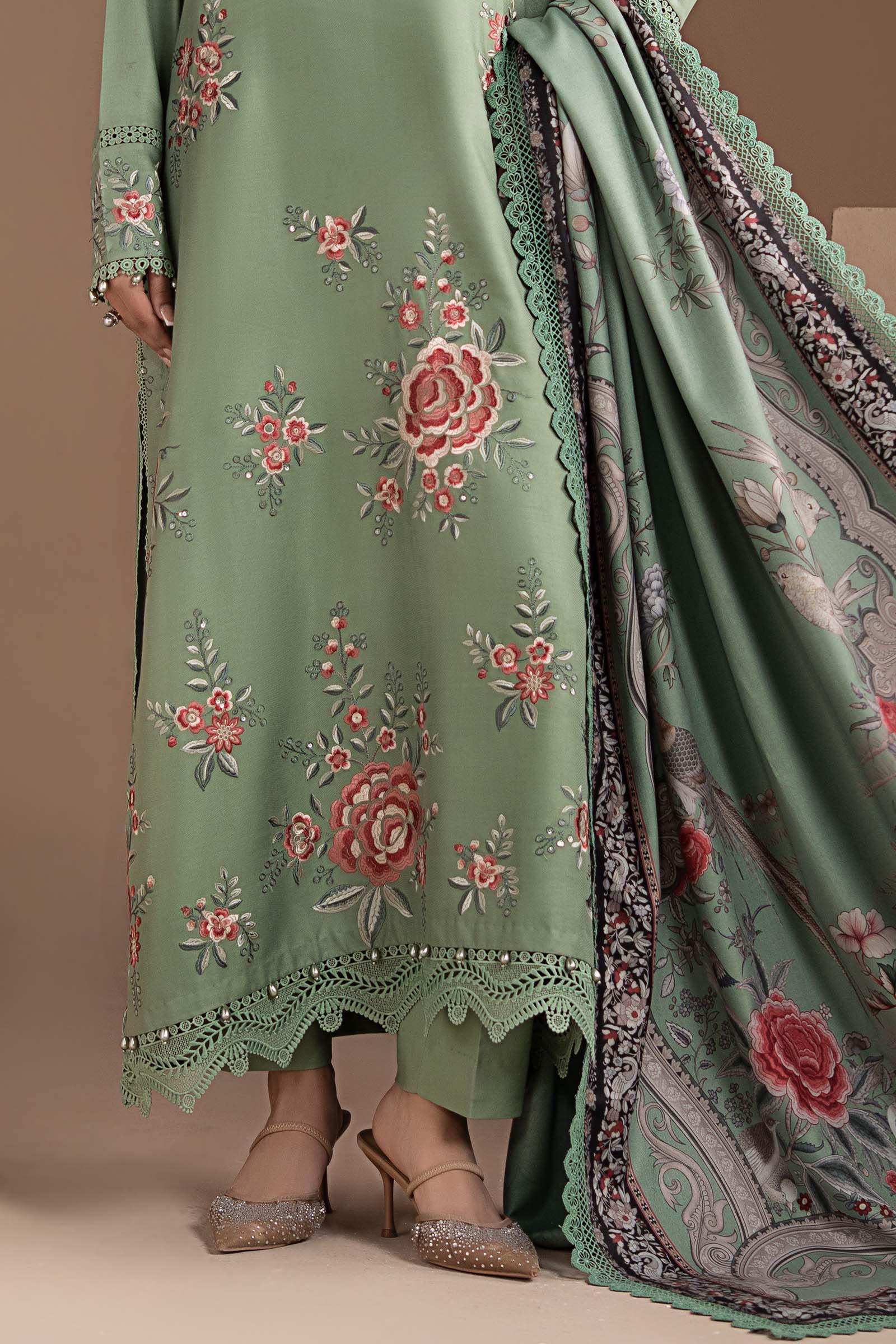 3 Piece Embroidered Twill Linen Suit - Image 6