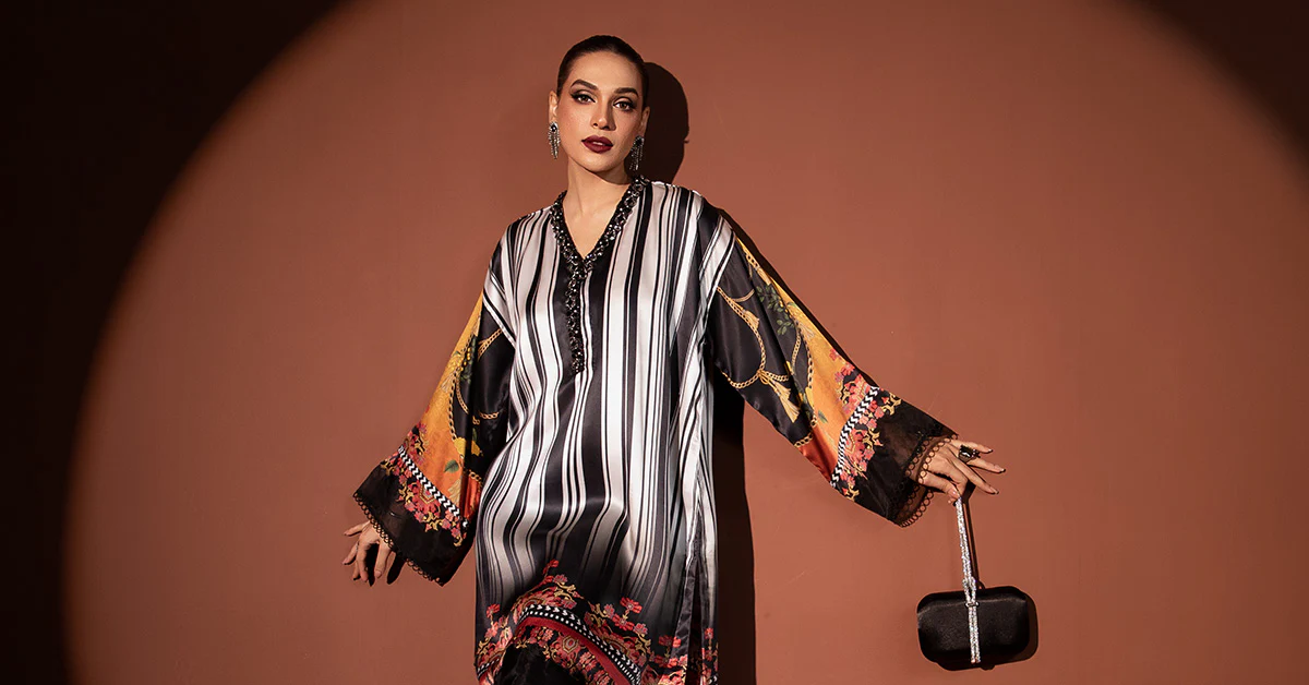 3 Piece Printed Pure Charmeuse Silk Suit - Image 7