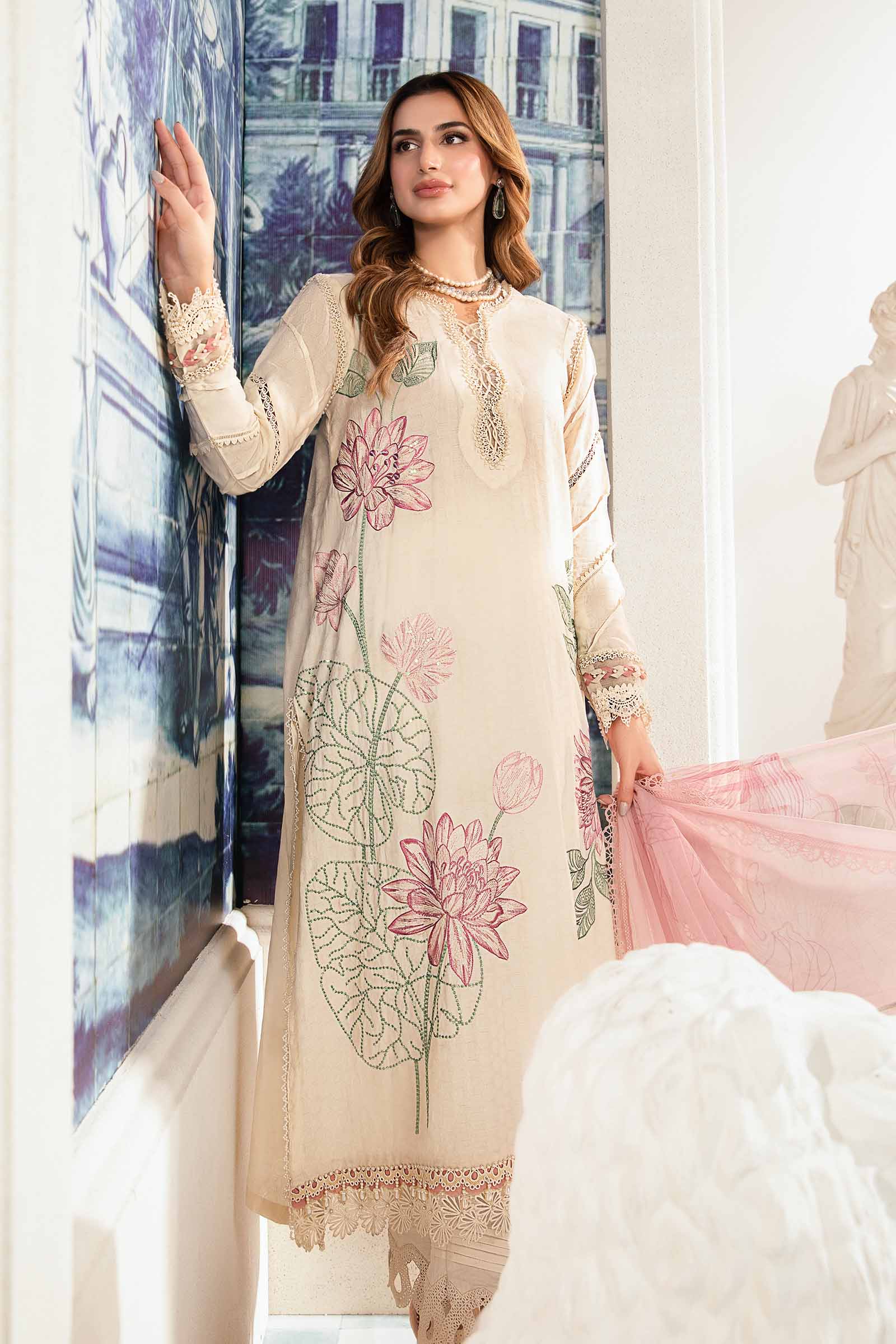 3 Piece Unstitched Printed Suit | MPT-2201-A - Image 4