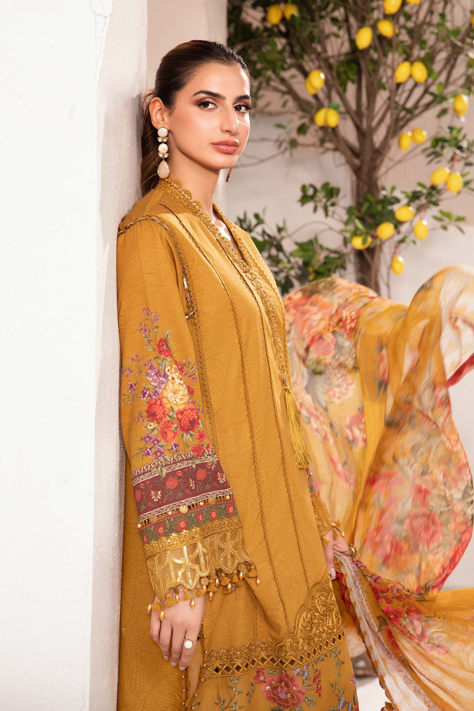 3 Piece Unstitched Printed Suit | MPT-2202-A - Image 4
