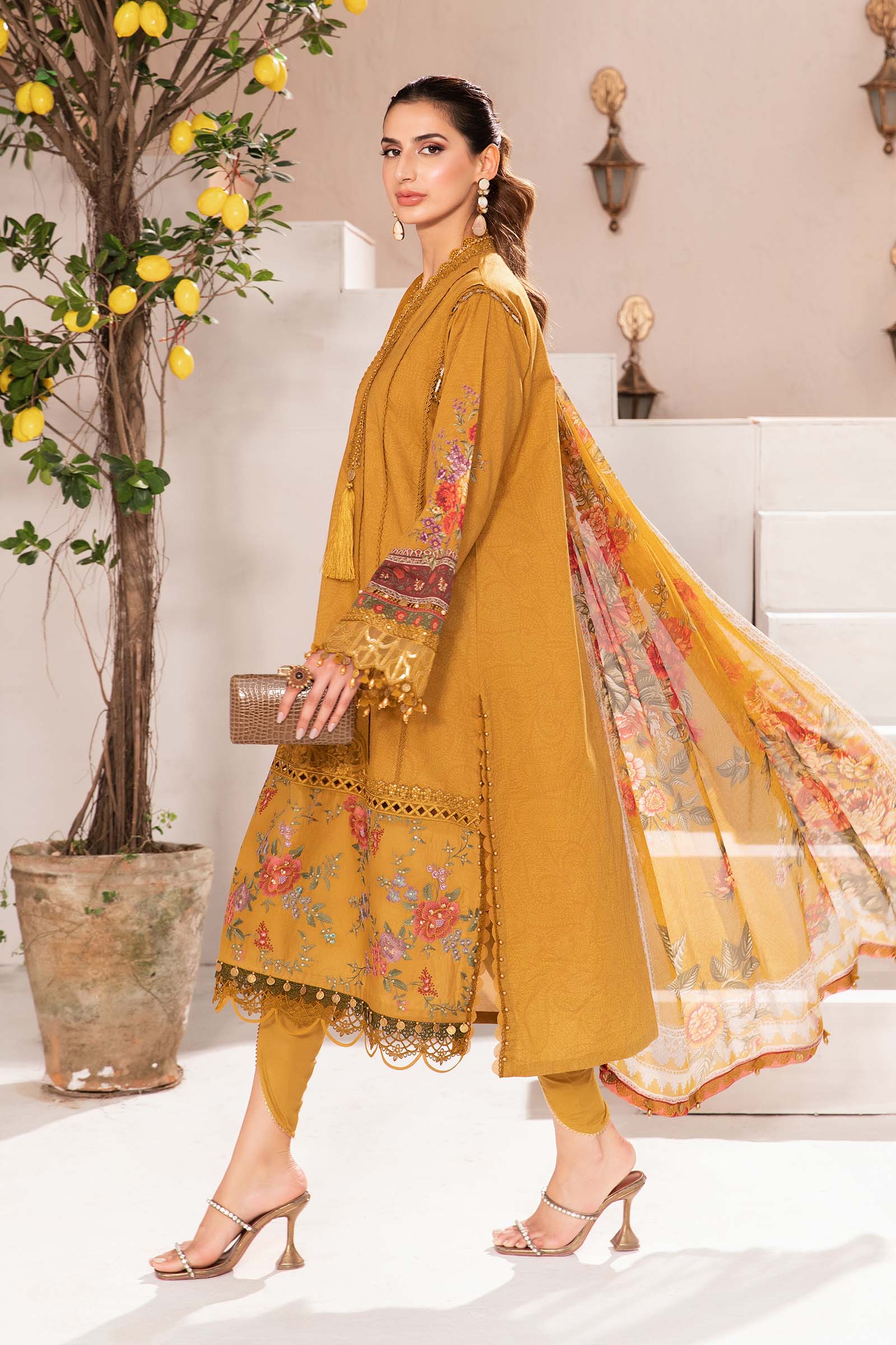 3 Piece Unstitched Printed Suit | MPT-2202-A - Image 6