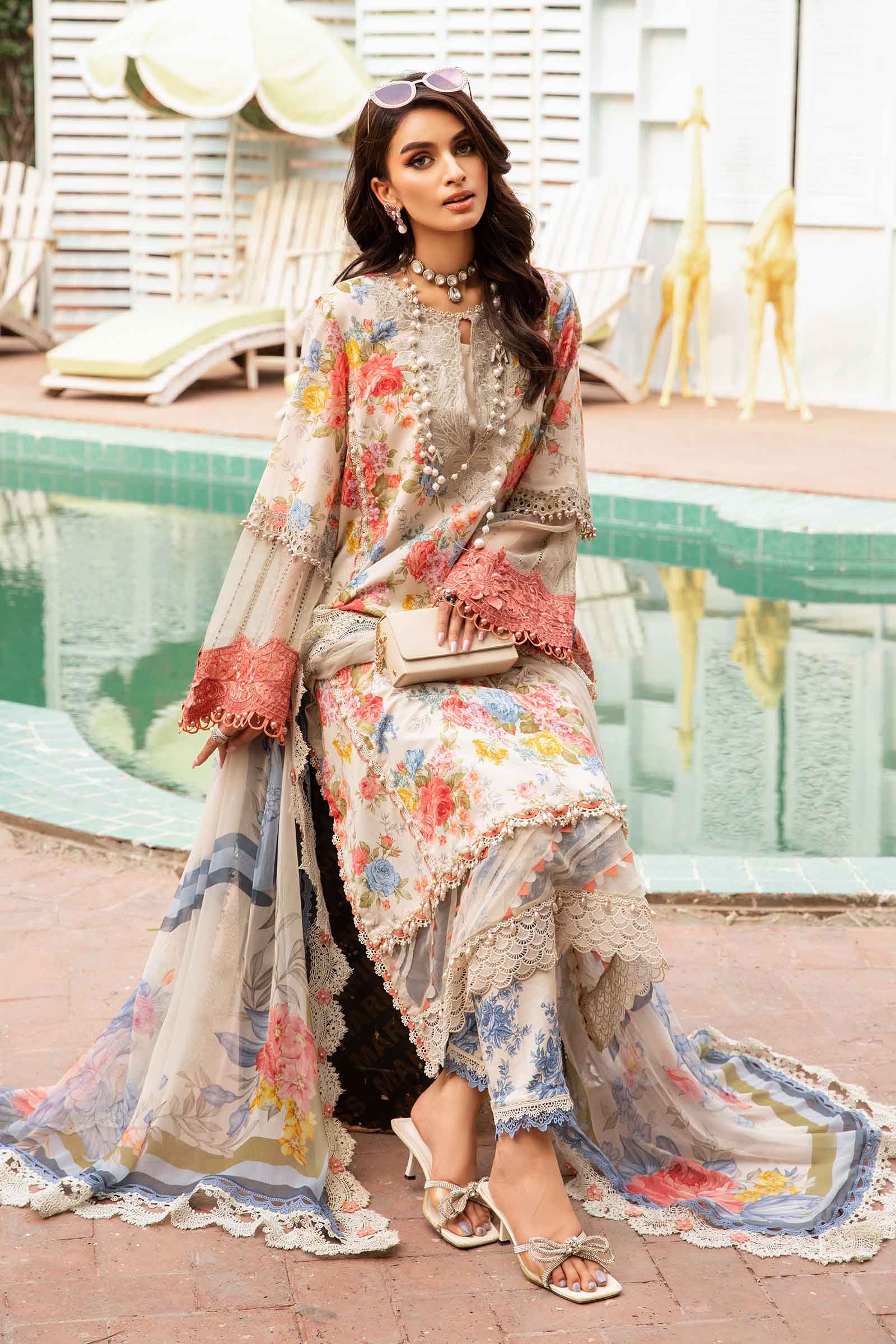 3 Piece Unstitched Printed Suit | MPT-2204-A - Image 4