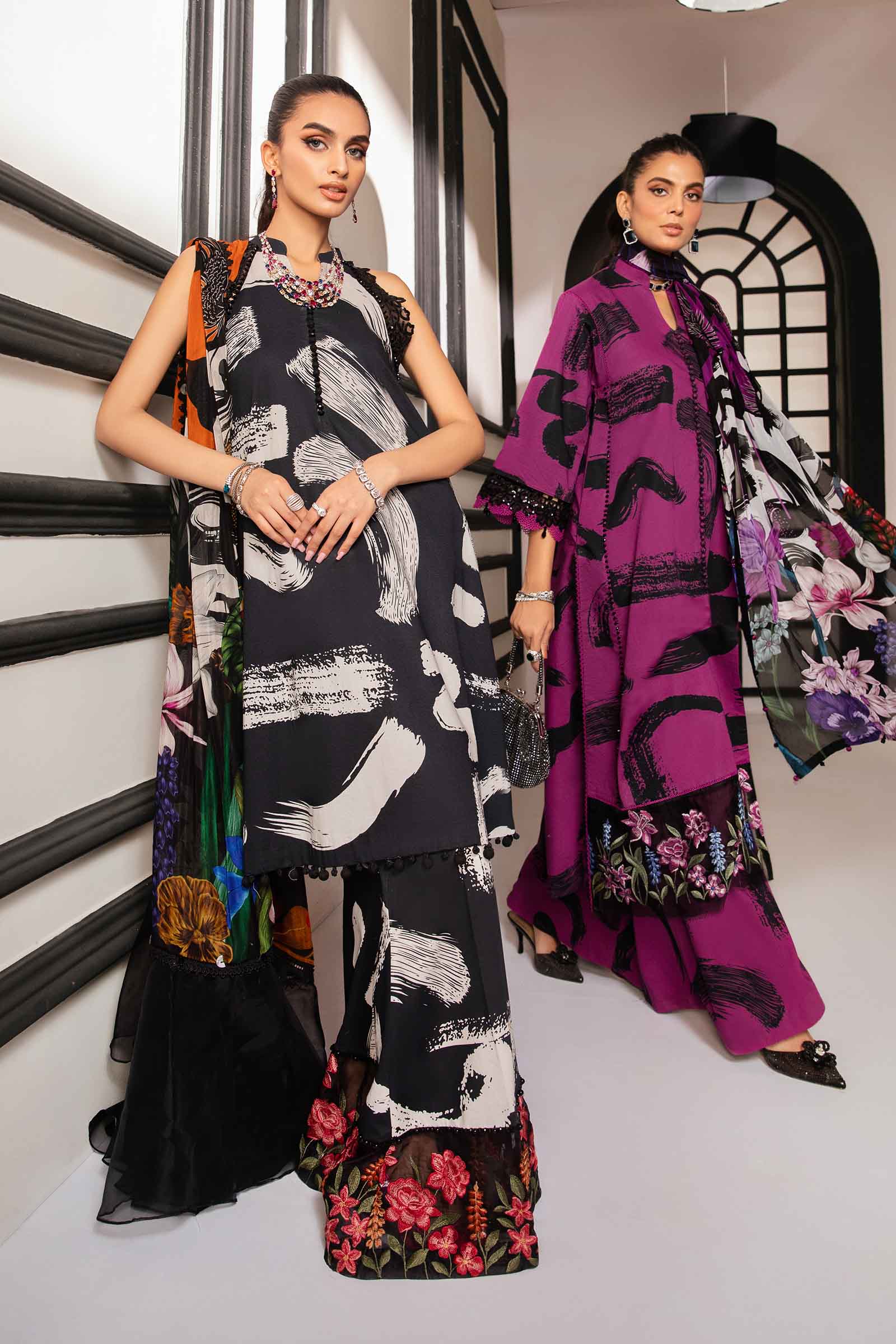 3 Piece Unstitched Printed Suit | MPT-2205-A - Image 2