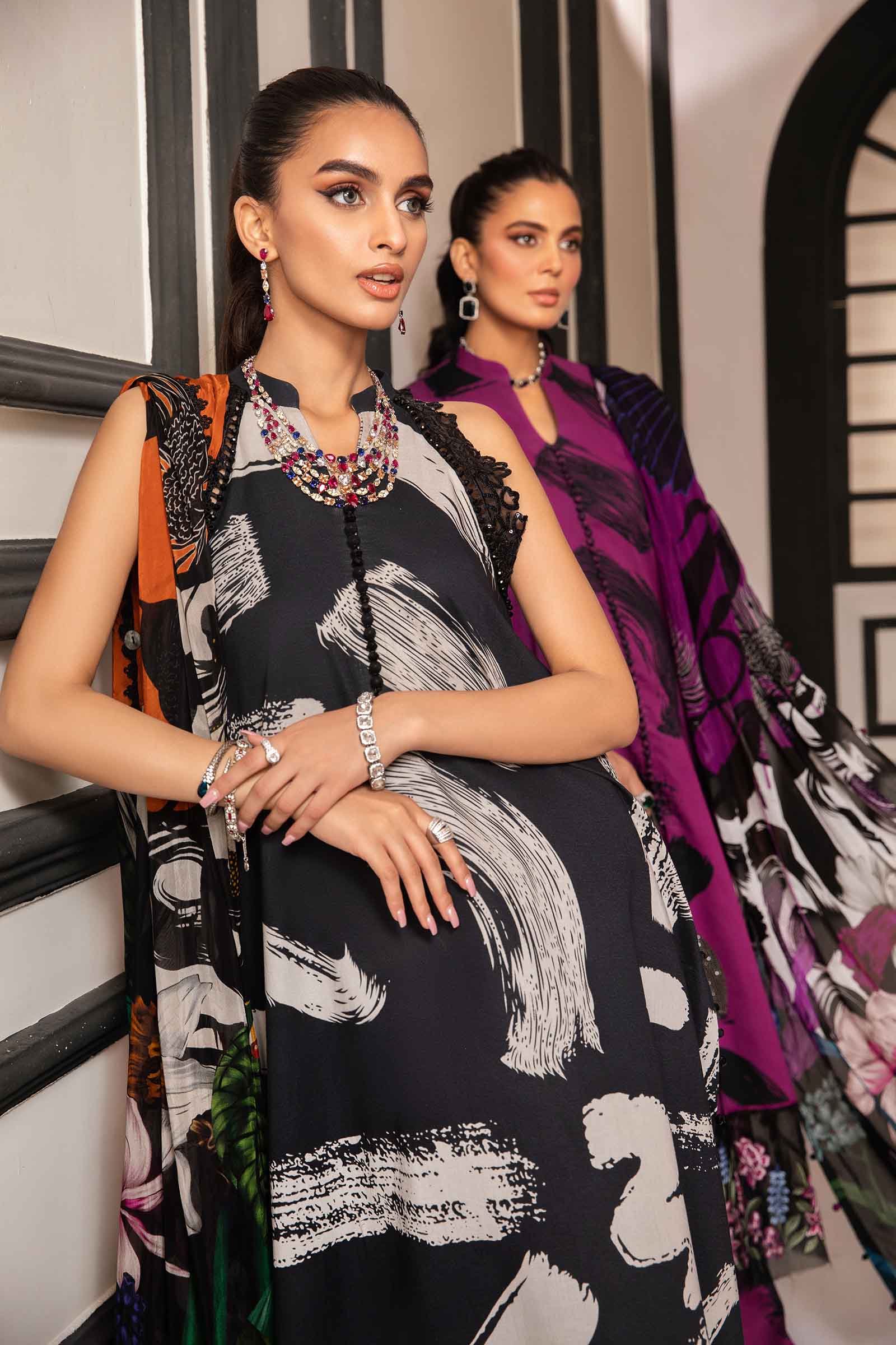 3 Piece Unstitched Printed Suit | MPT-2205-A - Image 4
