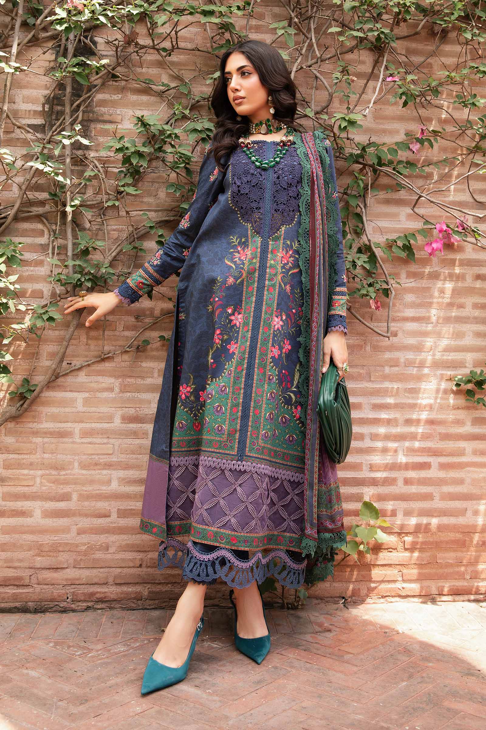 3 Piece Unstitched Printed Suit | MPT-2206-B - Image 3