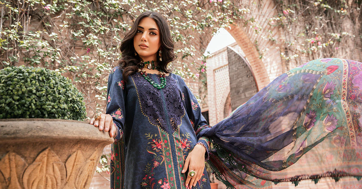 3 Piece Unstitched Printed Suit | MPT-2206-B - Image 5