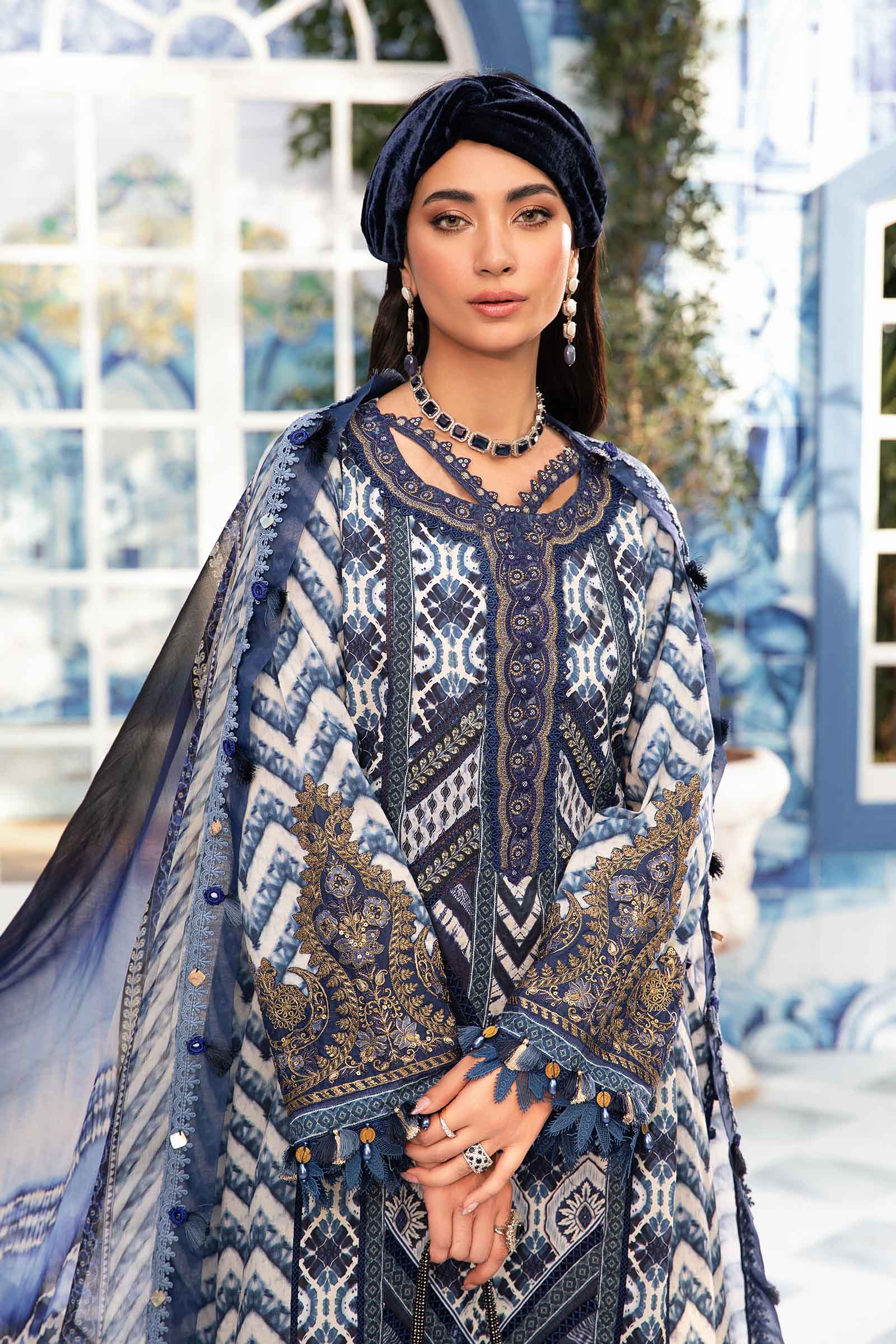 3 Piece Unstitched Printed Suit | MPT-2208-B - Image 4