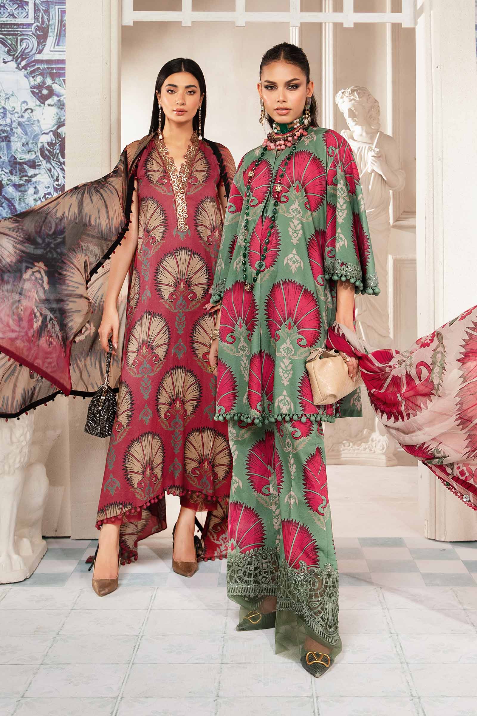 3 Piece Unstitched Printed Suit | MPT-2209-A - Image 3