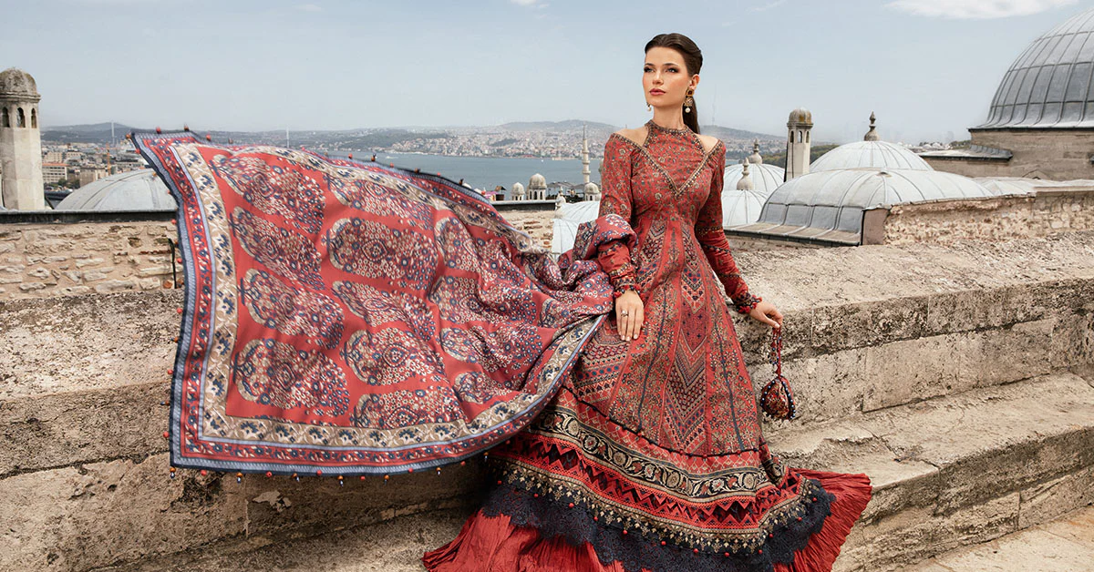 3 Piece Unstitched Printed Cambric Suit | MPT-2302-B - Image 4