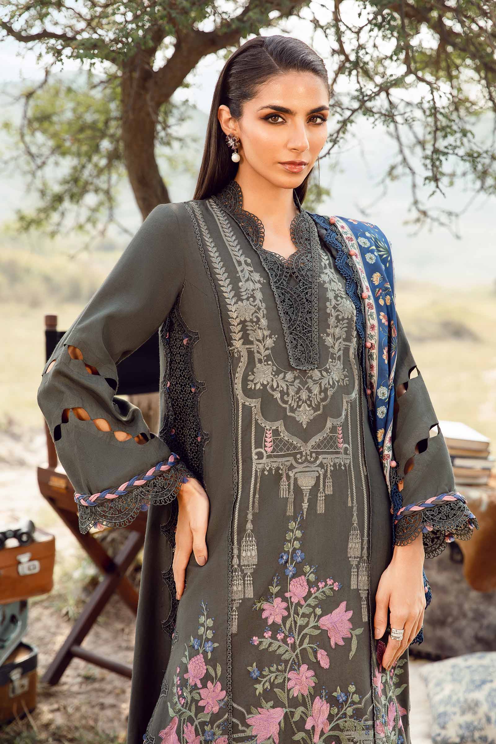 3 Piece Unstitched Printed Linen Suit | MPT-2401-A - Image 3