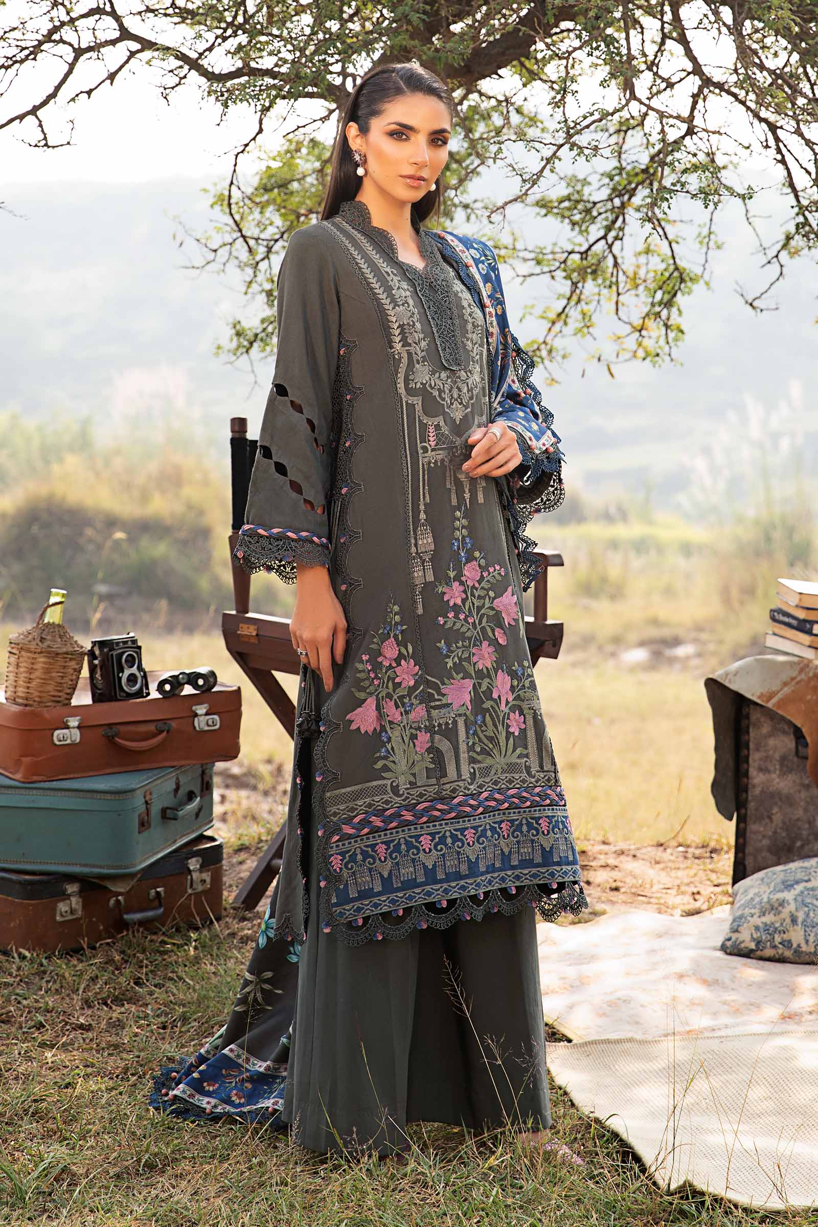3 Piece Unstitched Printed Linen Suit | MPT-2401-A - Image 4