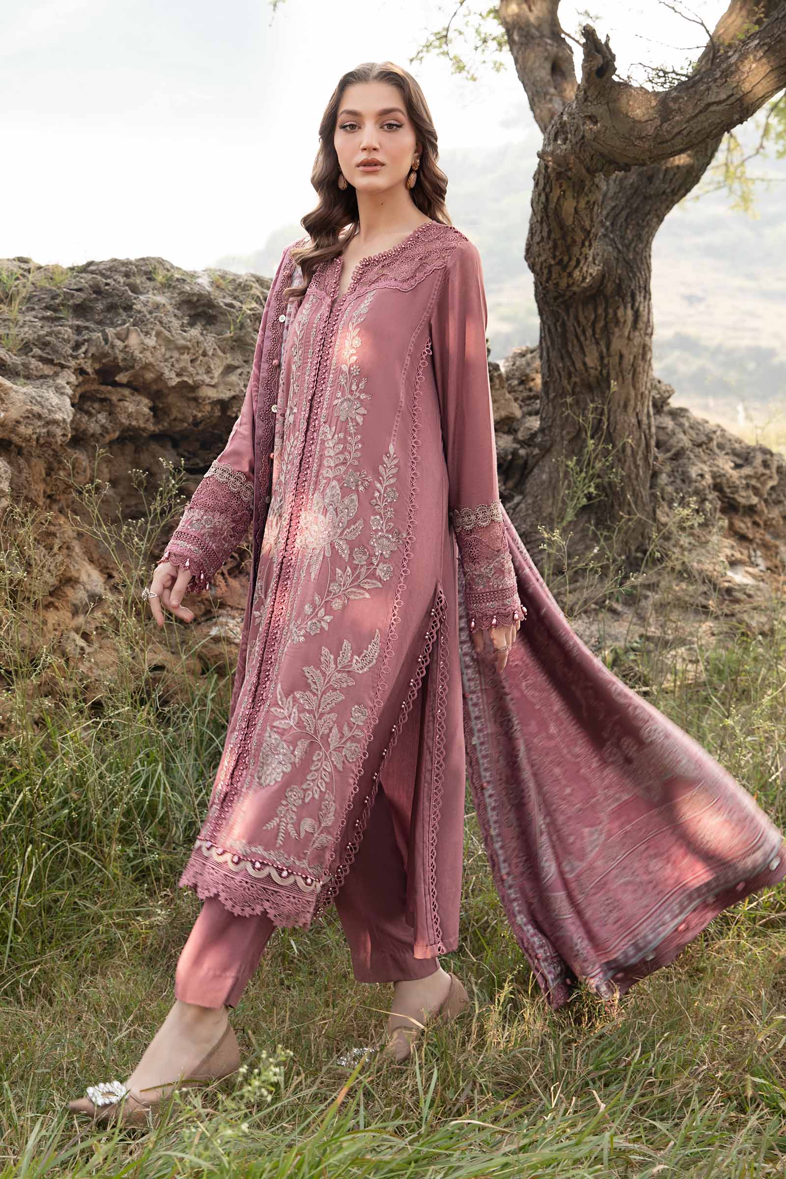 3 Piece Unstitched Printed Linen Suit | MPT-2404-A - Image 4
