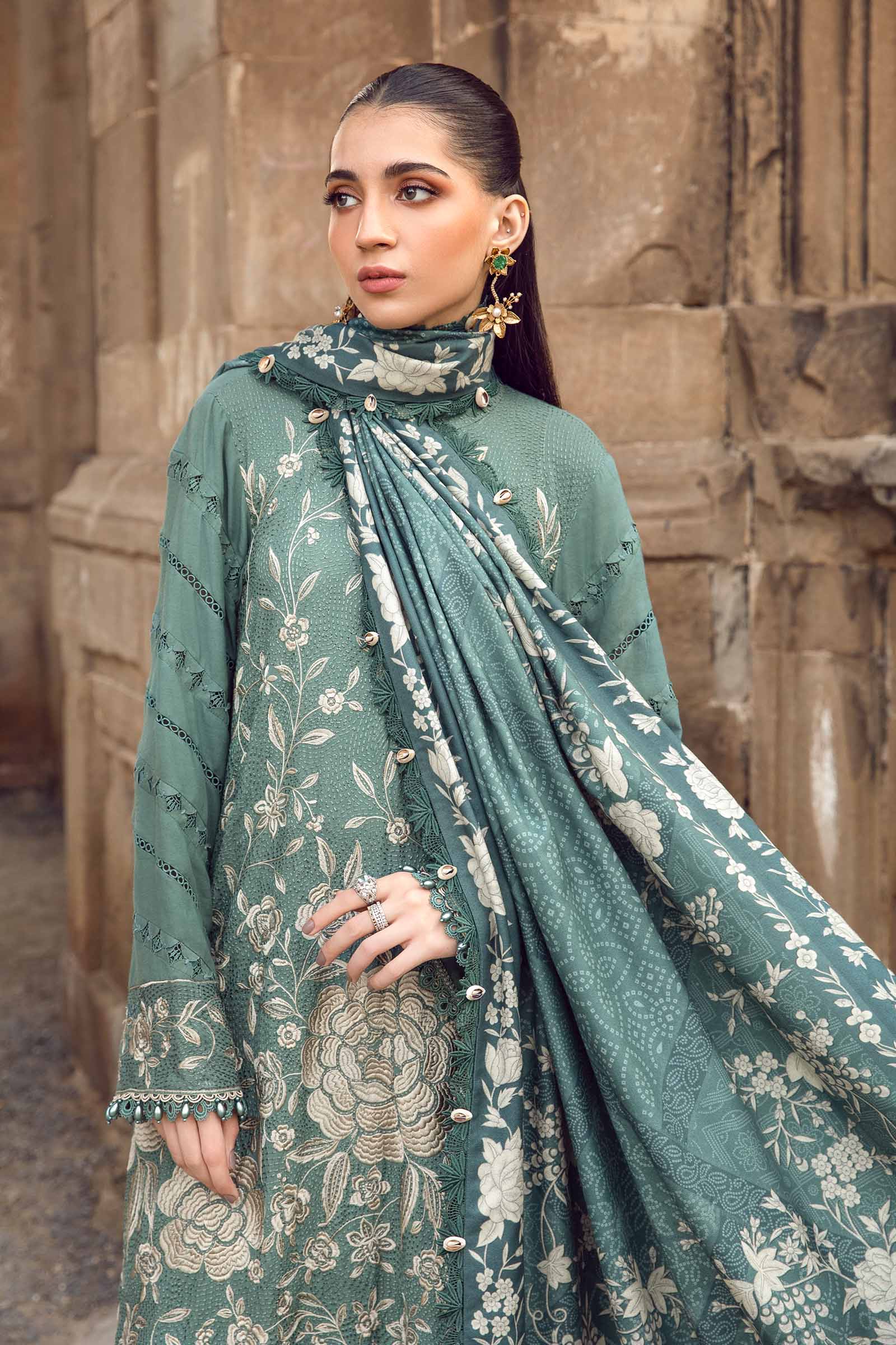 3 Piece Unstitched Printed Linen Suit | MPT-2408-A - Image 2