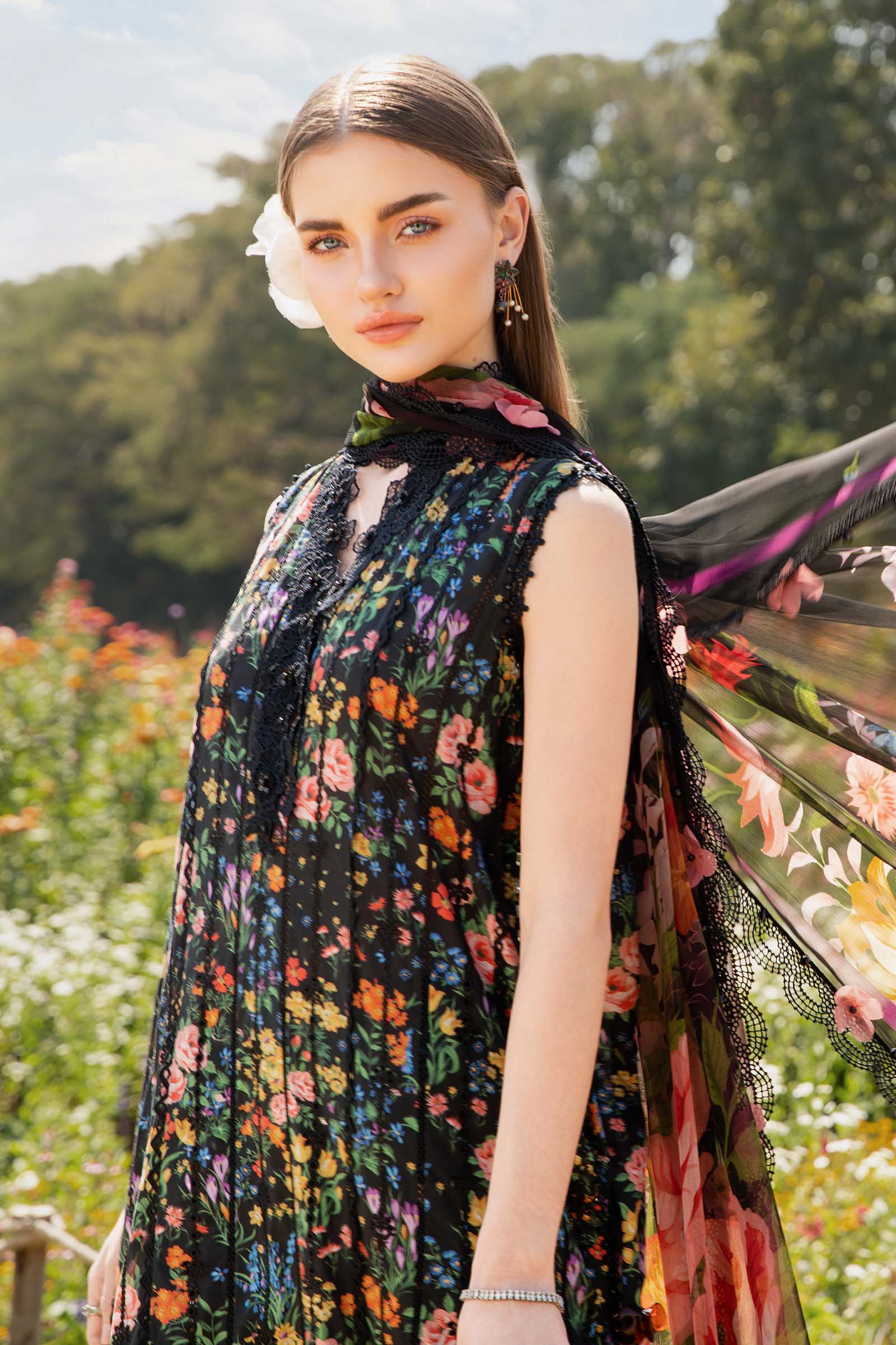 3 Piece Unstitched Printed Lawn Suit | MPT-2507-B - Image 3