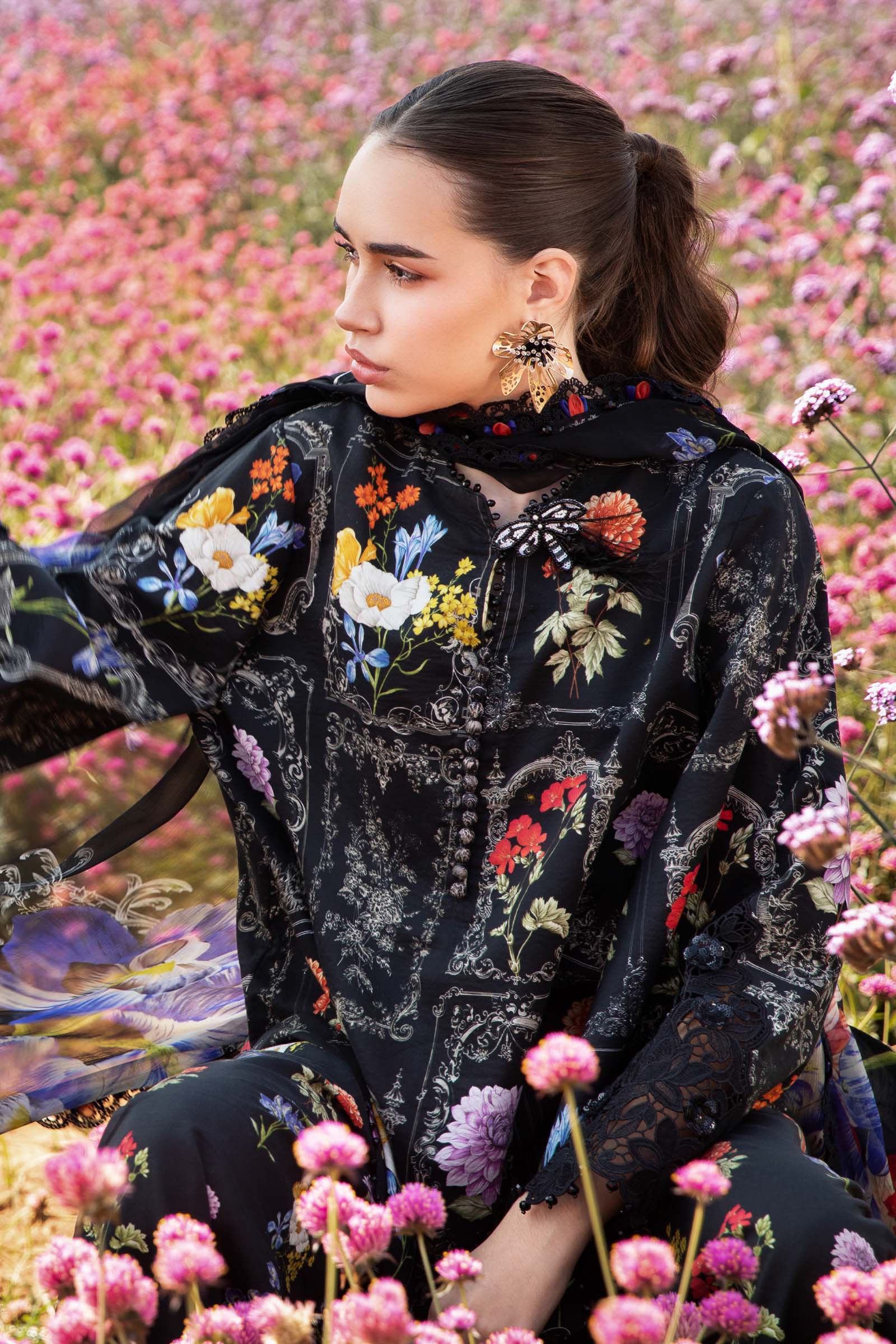 3 Piece Unstitched Printed Lawn Suit | MPT-2511-B - Image 3