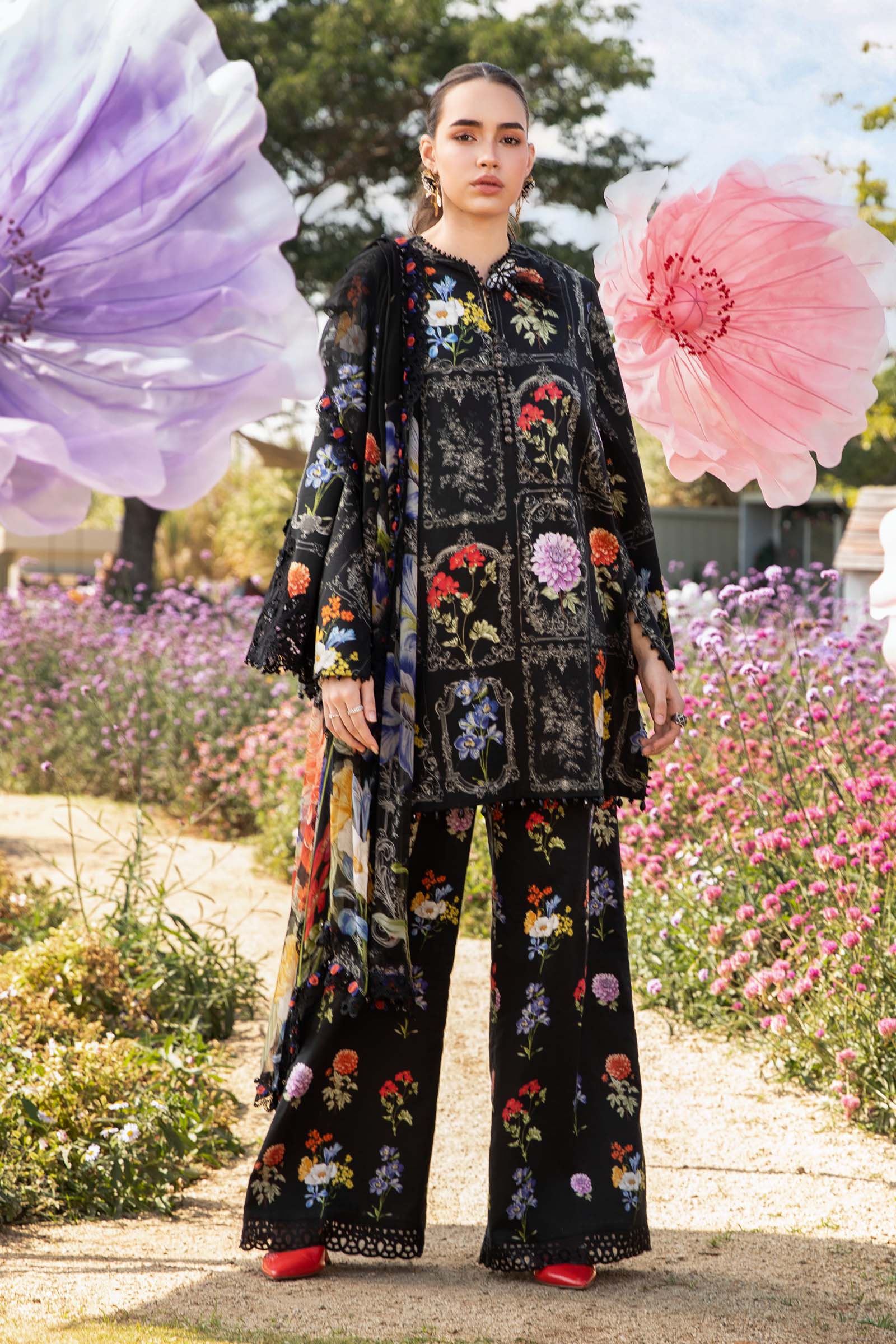3 Piece Unstitched Printed Lawn Suit | MPT-2511-B - Image 5