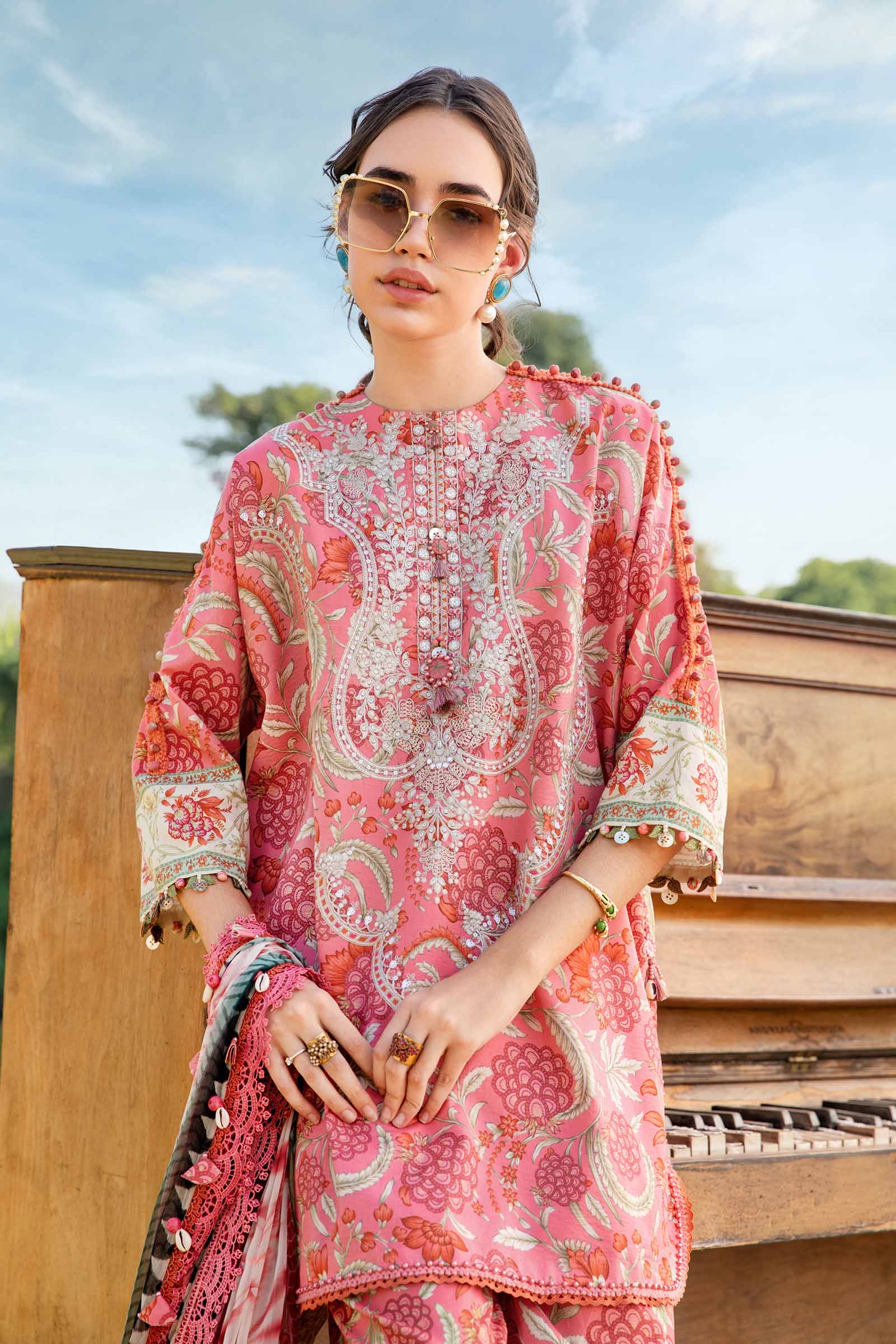 3 Piece Unstitched Printed Lawn Suit | MPT-2513-A - Image 2