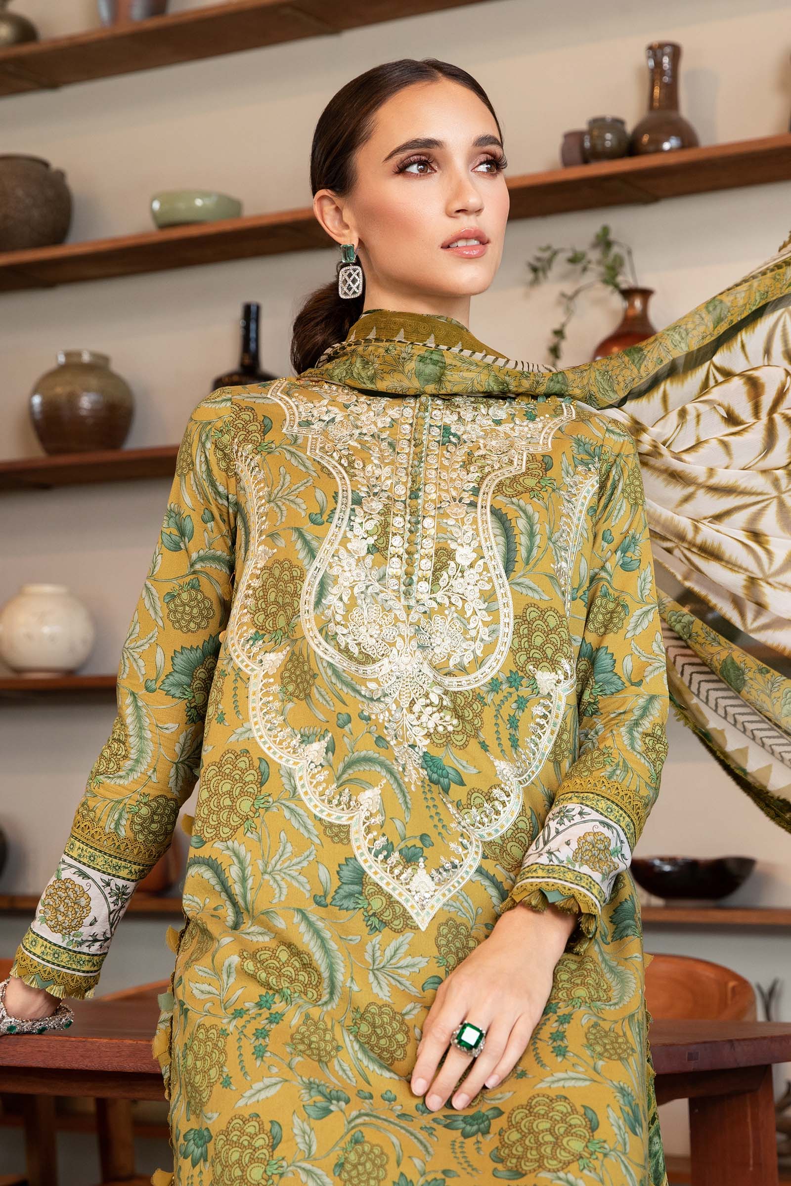 3 Piece Unstitched Printed Lawn Suit | MPT-2513-B - Image 2