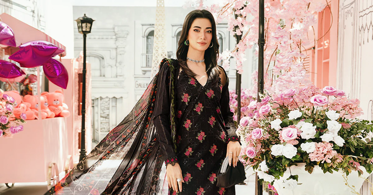 3 Piece Unstitched Embroidered Lawn Suit | MPT-2601-B - Image 4