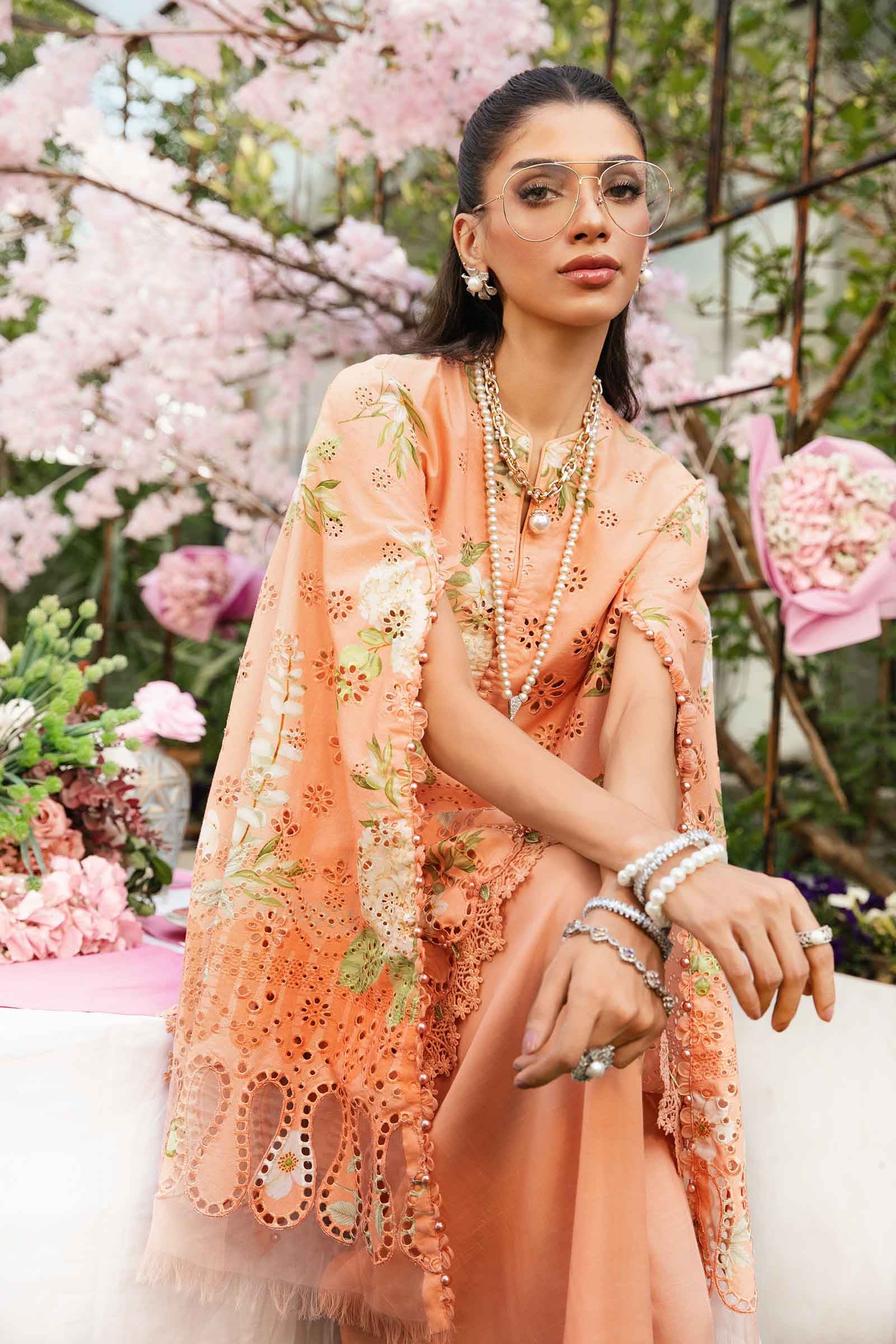 3 Piece Unstitched Embroidered Lawn Suit | MPT-2602-A - Image 2